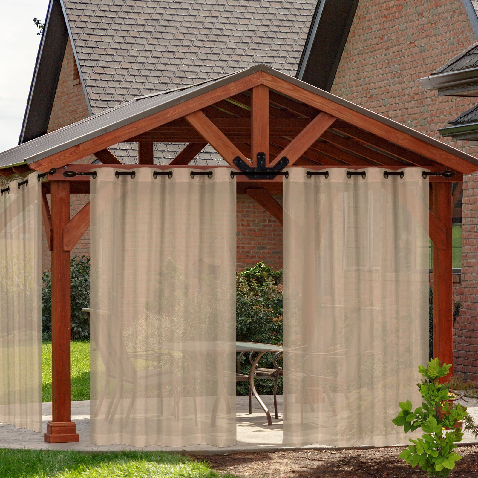 Jibenhome Outdoorvorhang Transparent Outdoor Vorhang mit günstig online kaufen