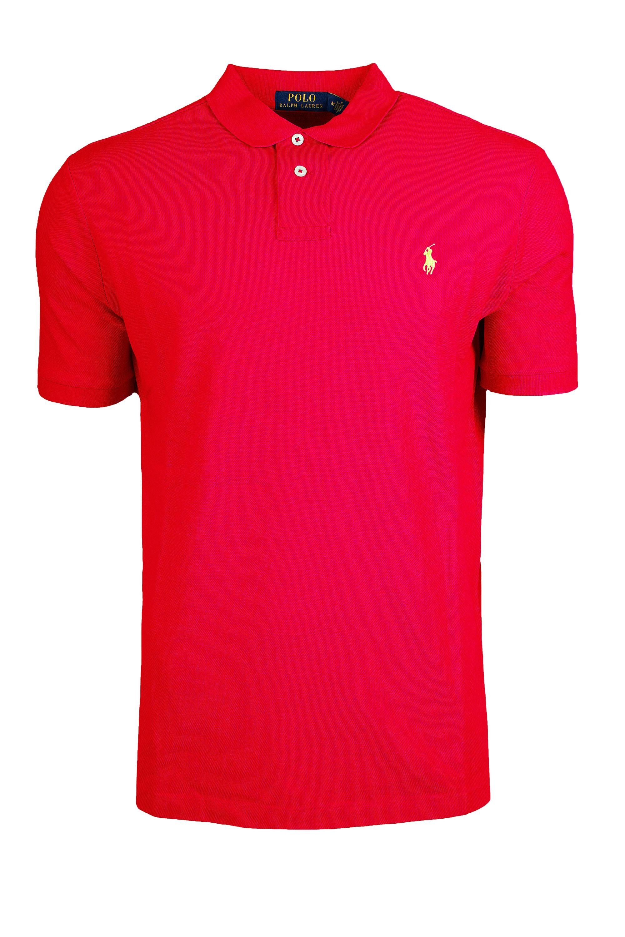 Ralph Lauren Poloshirt Ralph Lauren Herren Poloshirt Herren Classic Fit – Poloshirt Feuerrot - Gelb