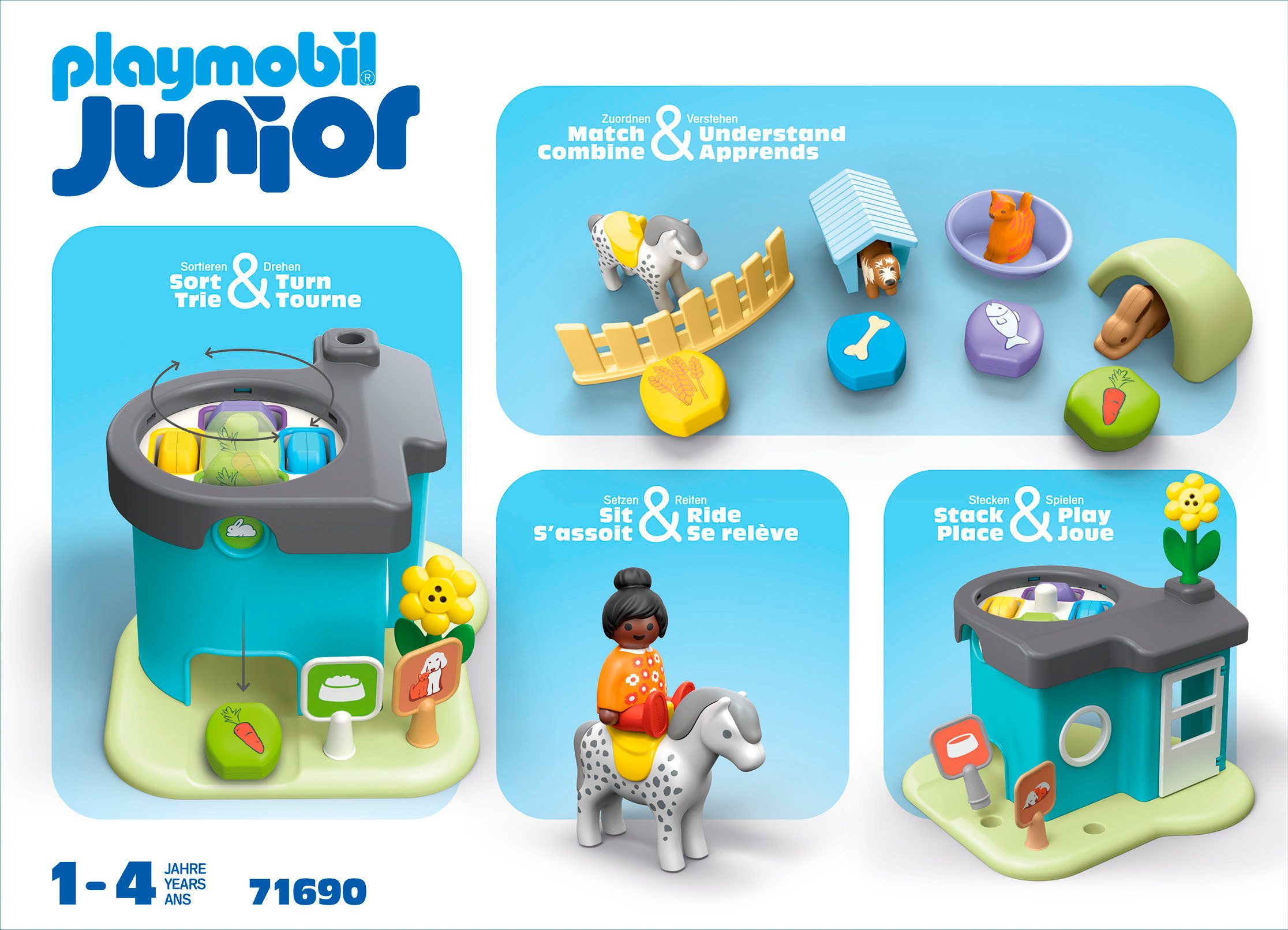 Playmobil® Tierpension mit Futterspender (71690), JUNIOR Konstruktions-Spielset, (21 St), Made in Europe