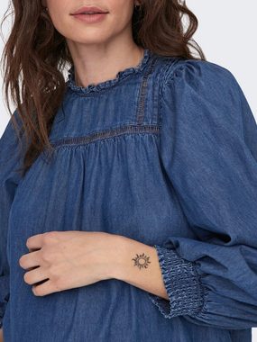 ONLY MATERNITY Jeanskleid Alaia (1-tlg) Volant, Rüschen, Drapiert/gerafft