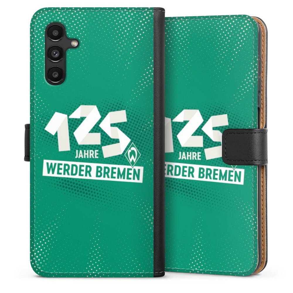 DeinDesign Handyhülle 125 Jahre Werder Bremen Offizielles Lizenzprodukt, Samsung Galaxy A13 5G Hülle Handy Flip Case Wallet Cover