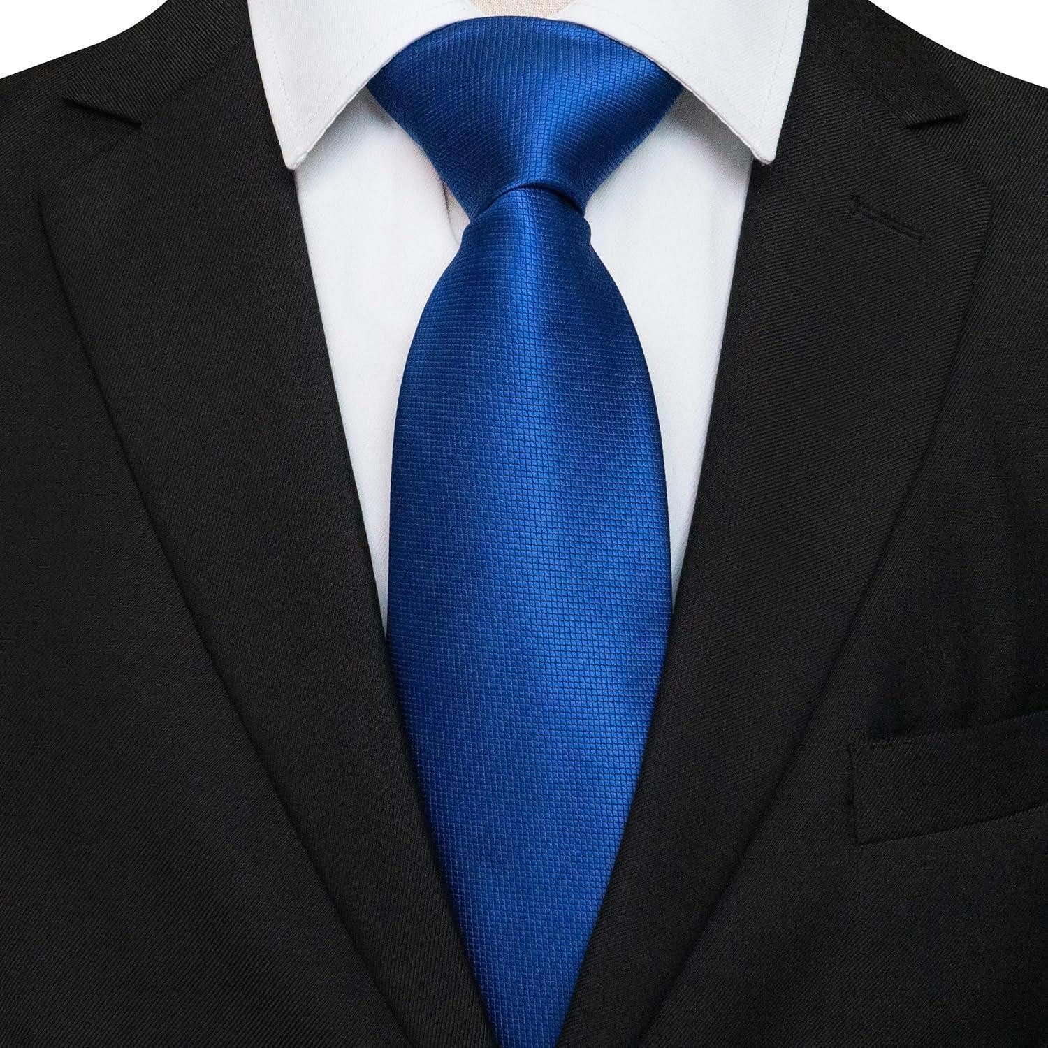 LuxusKollektion Krawatte Krawatte Herren kariert einfarbig formell Blau
