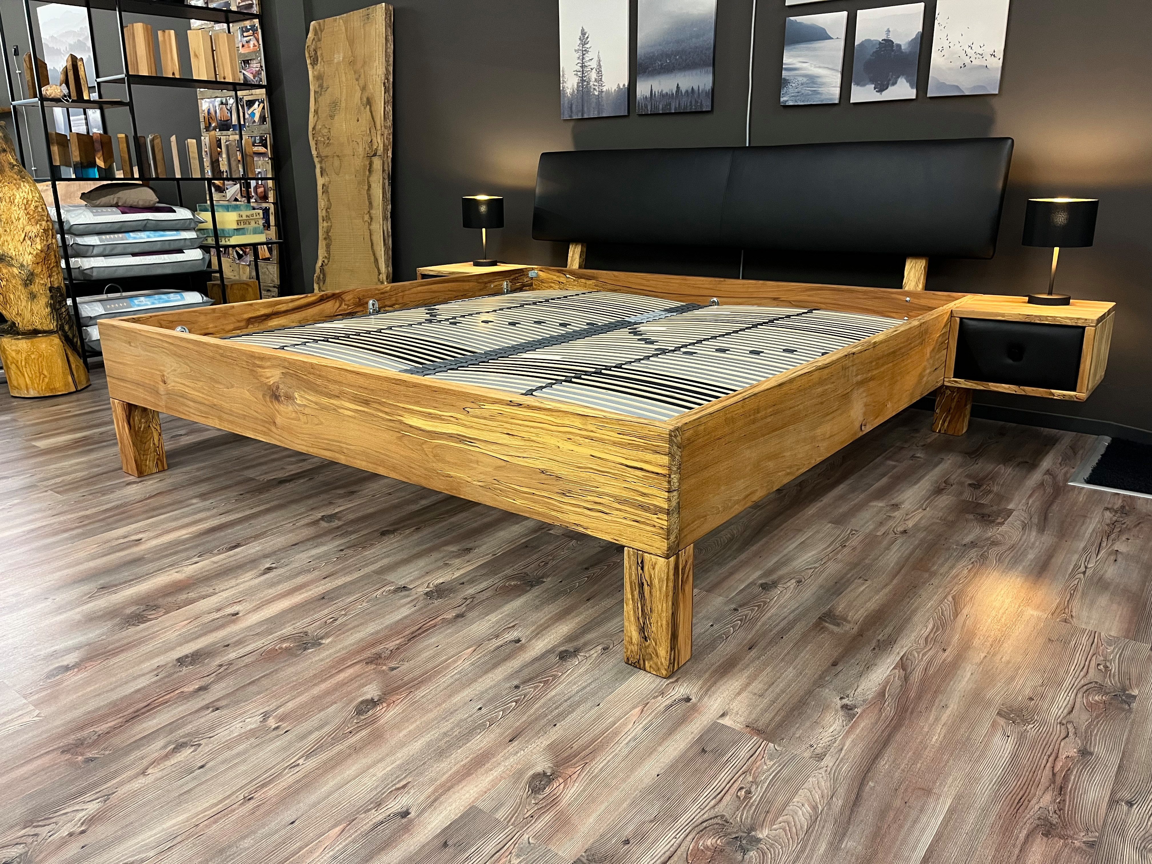 Möbel Specht Massivholzbett Justus Kernbuche (Familienbett, bis 400x220cm Liegefläche), Polsterkopfteil