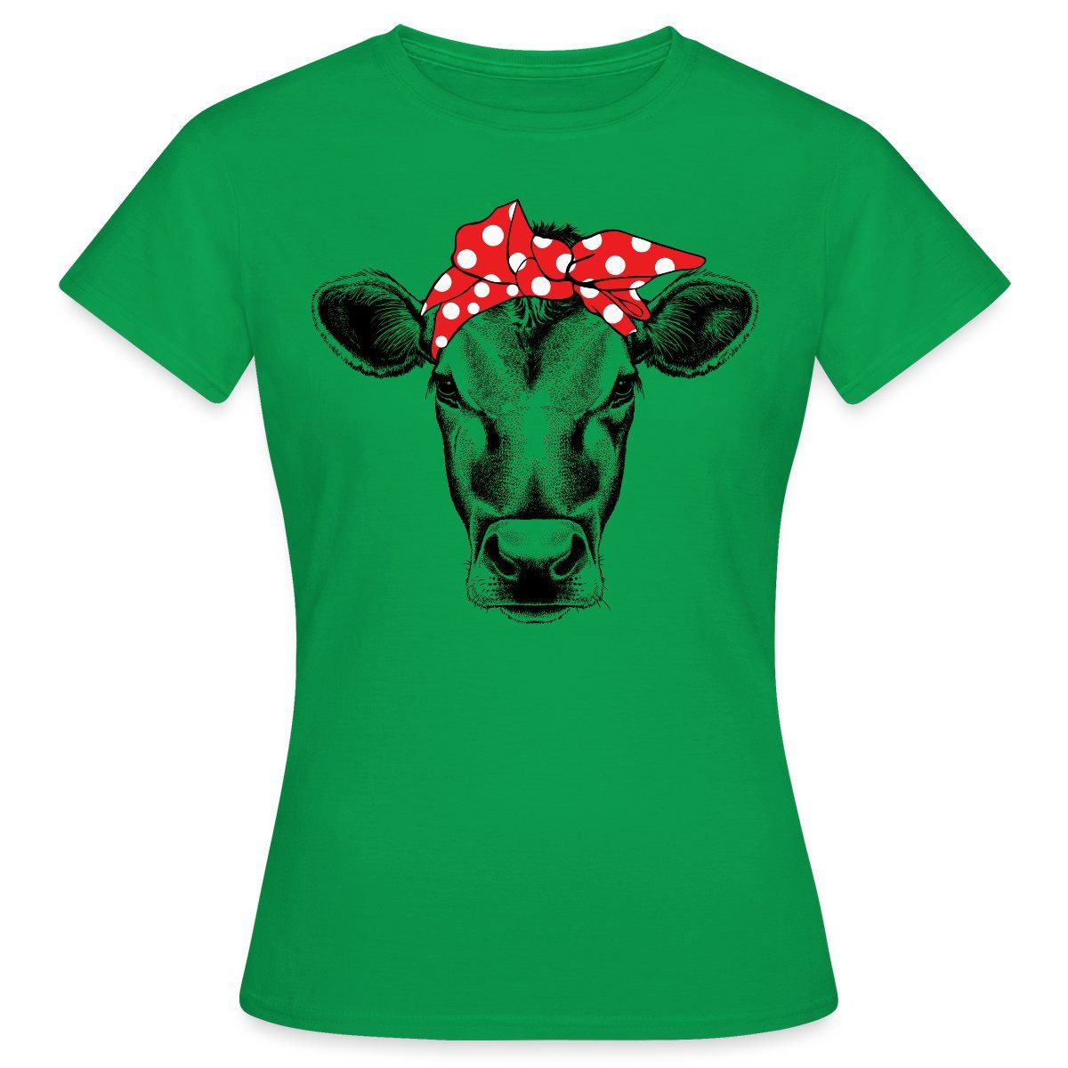 Spreadshirt T-Shirt Rockabilly Bandana Kuh Frauen günstig online kaufen