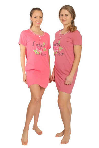 Consult-Tex Nachthemd Damen Nachthemd, Big-Shirt, Sleepshirt 2 Stück Packung DW903 (Spar Set, 2er-Pack) bequem zu tragen