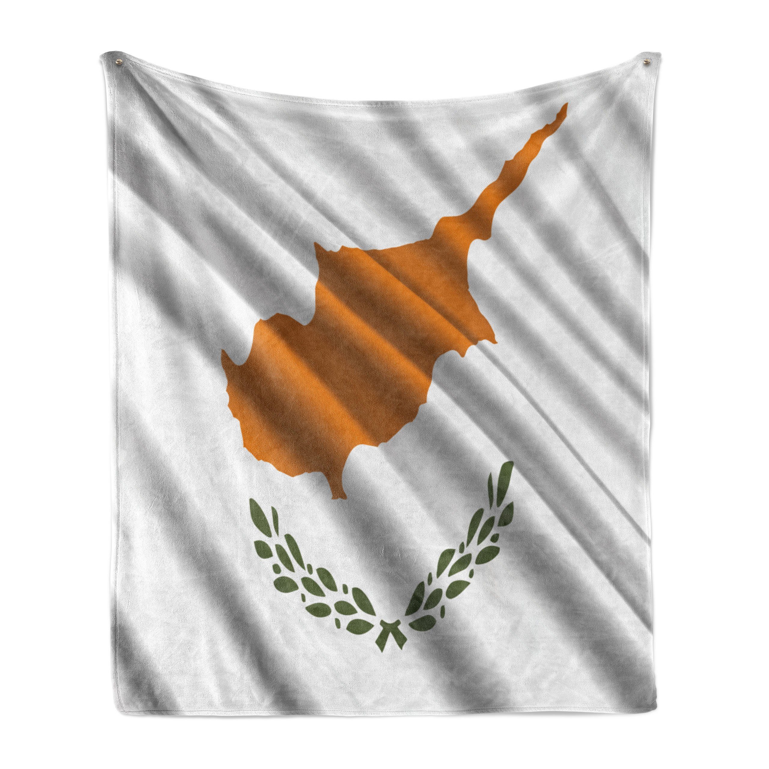 Zypern und Außenbereich, Süd-zyprische den Flagge Innen- Abakuhaus, für Gemütlicher Plüsch Wohndecke