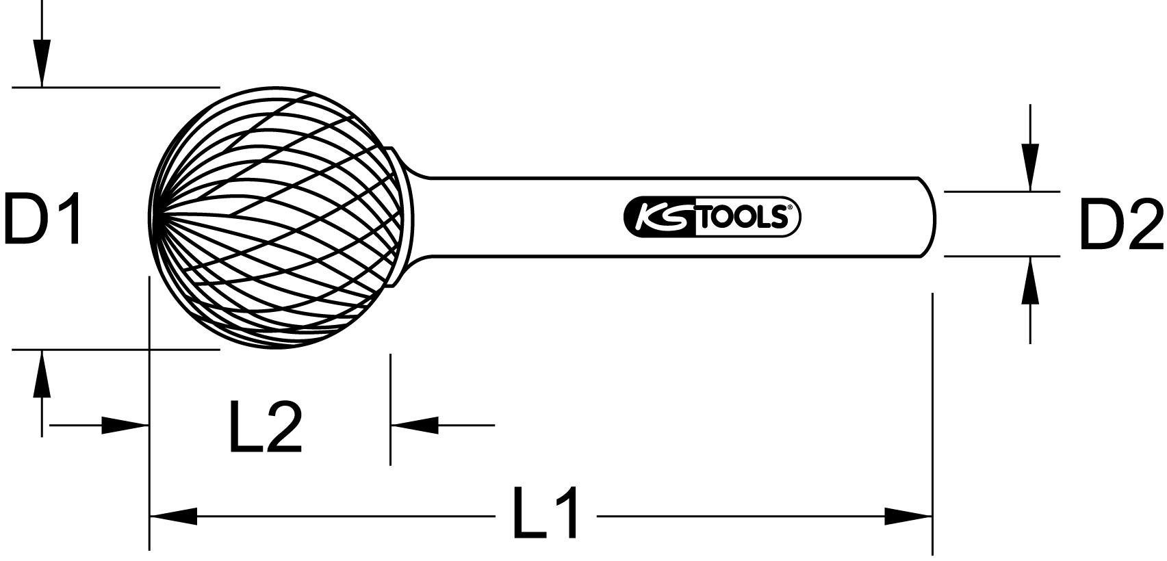 KS Tools Fräser-Set HM Kugel-Frässtift Form günstig online kaufen
