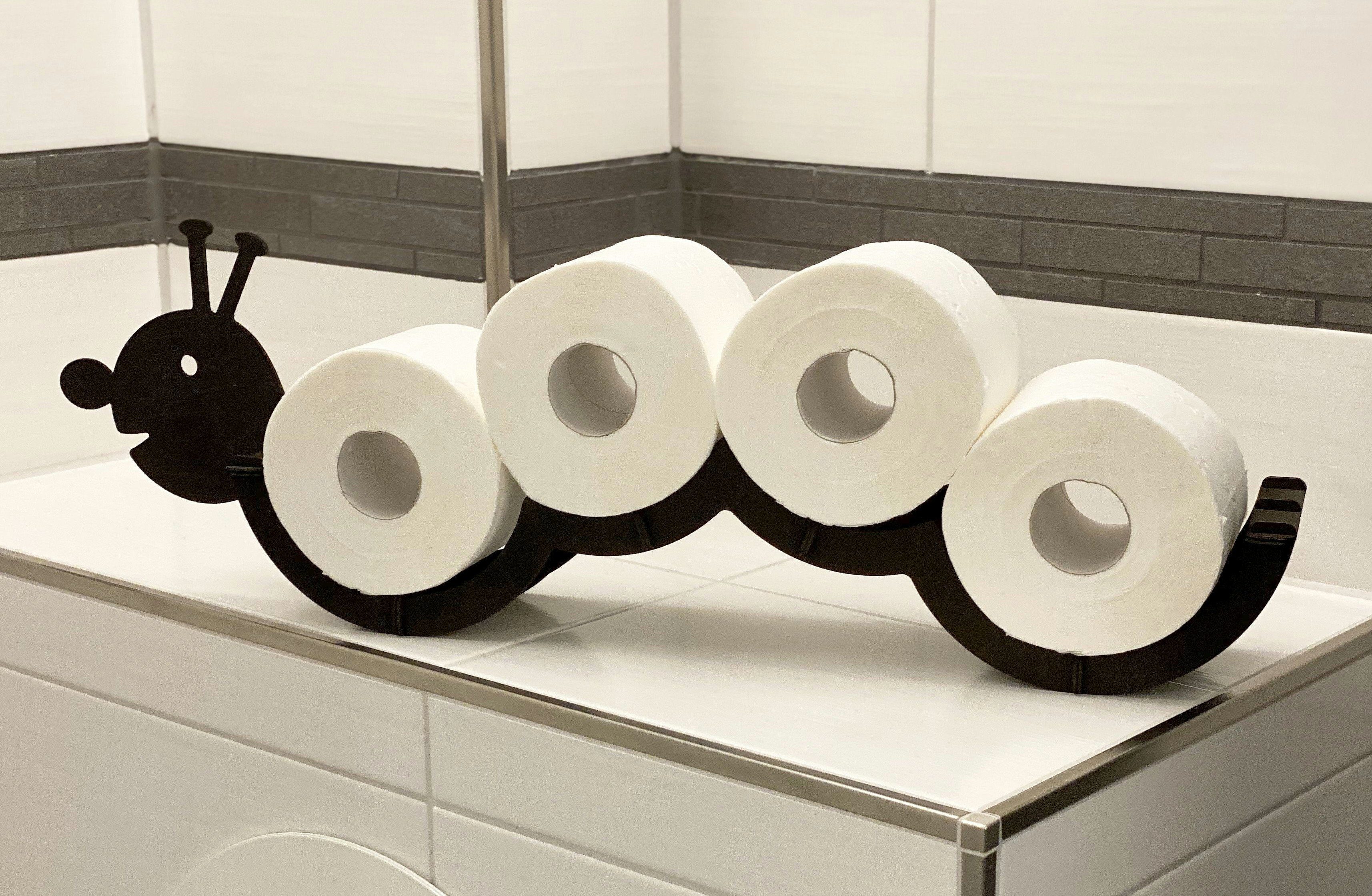 DanDiBo Toilettenpapierhalter Holz Schwarz Raupe Klopapierhalter günstig online kaufen