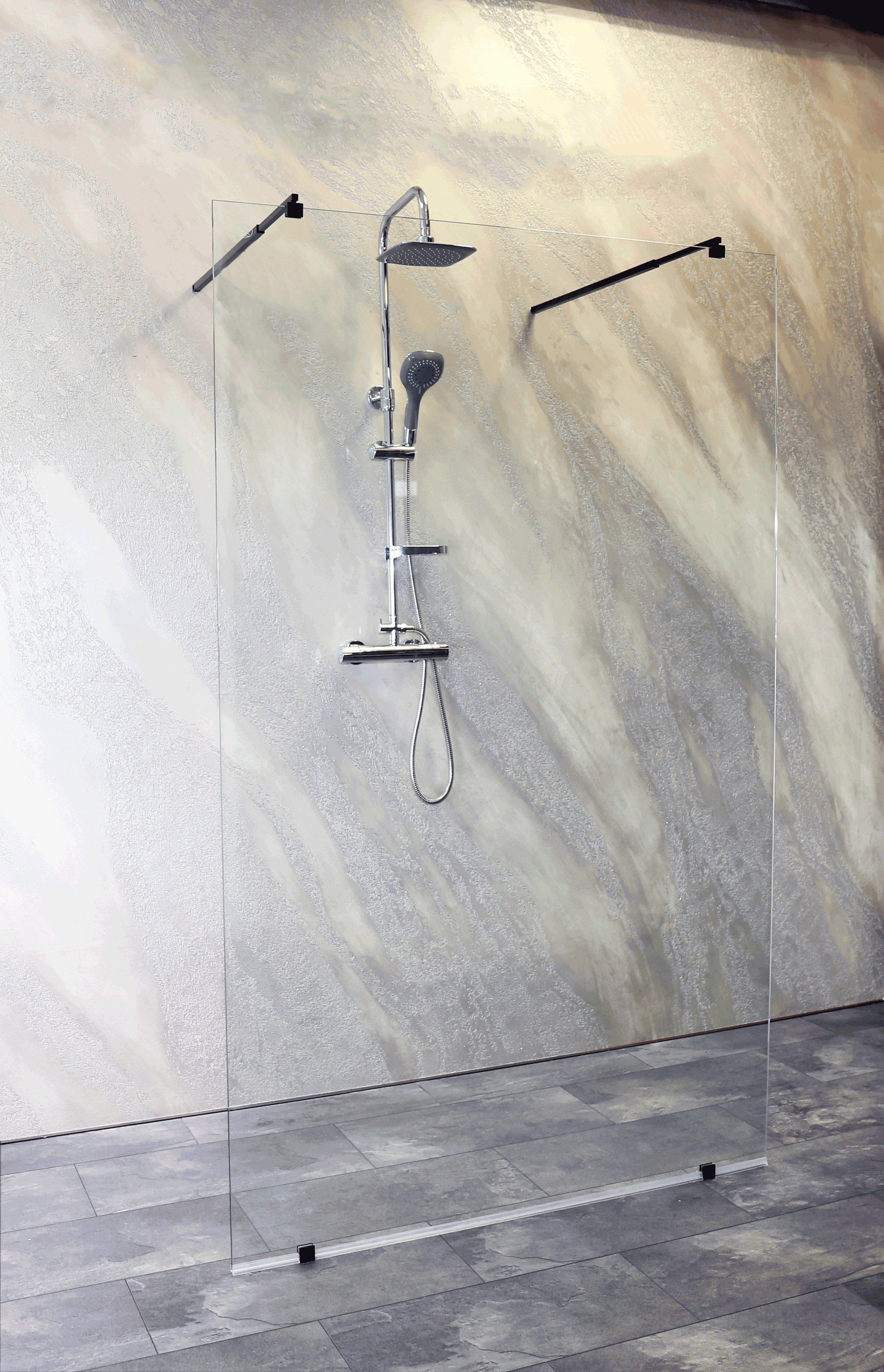 Thumbnail - Sanotechnik Walk-in-Dusche Freedom I Black, Einscheibensicherheitsglas