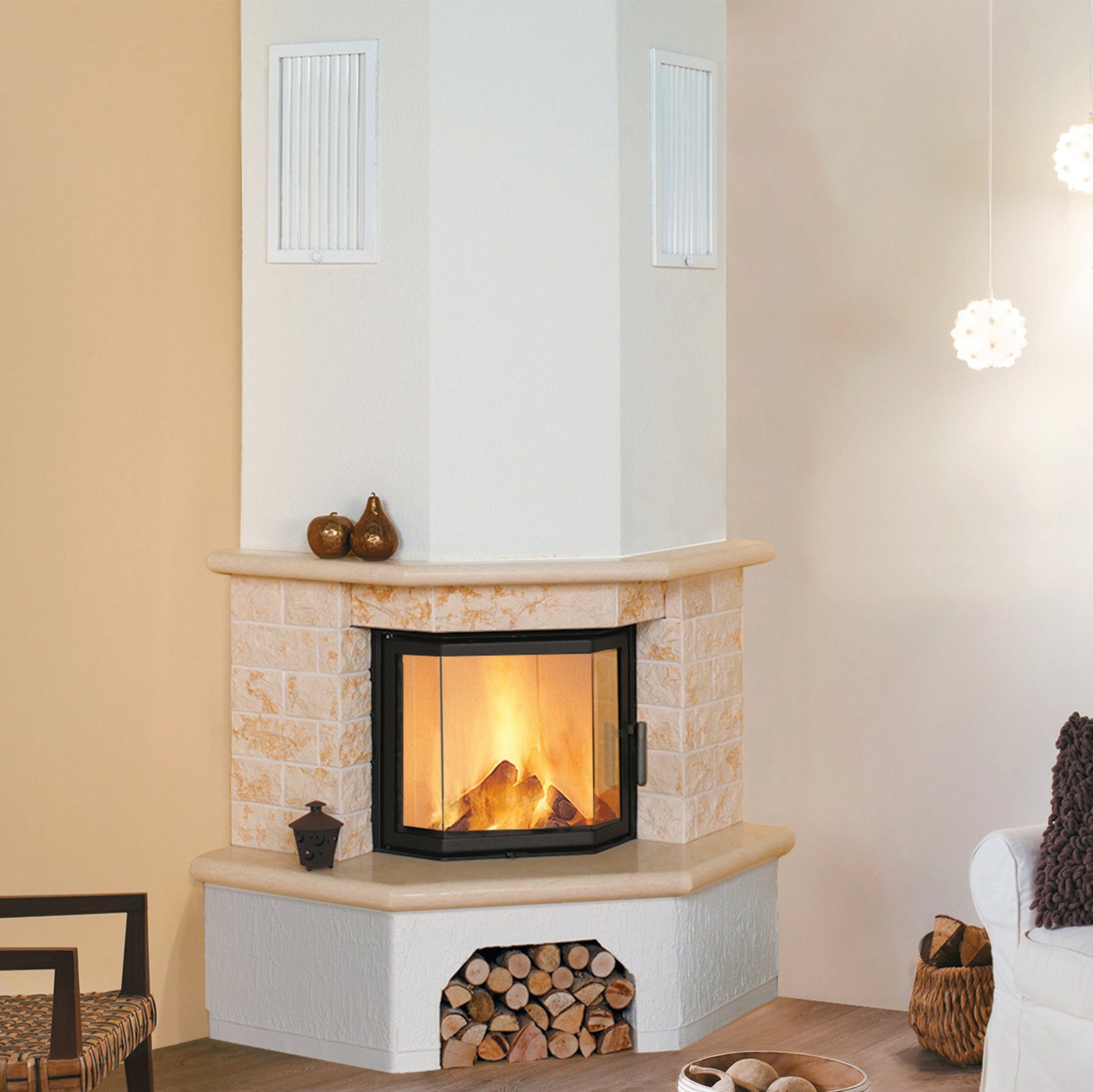 HARK Kaminbausätze »Vermont echter Marmor classico-beige«, 8 kW, Zeitbrand, günstig online kaufen