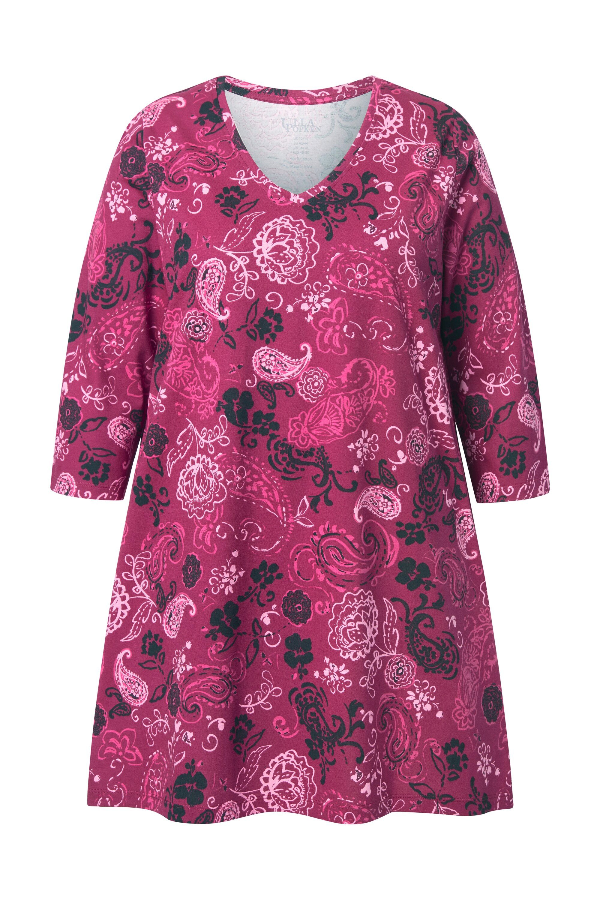 Ulla Popken Longshirt Longshirt A-Linie V-Ausschnitt günstig online kaufen