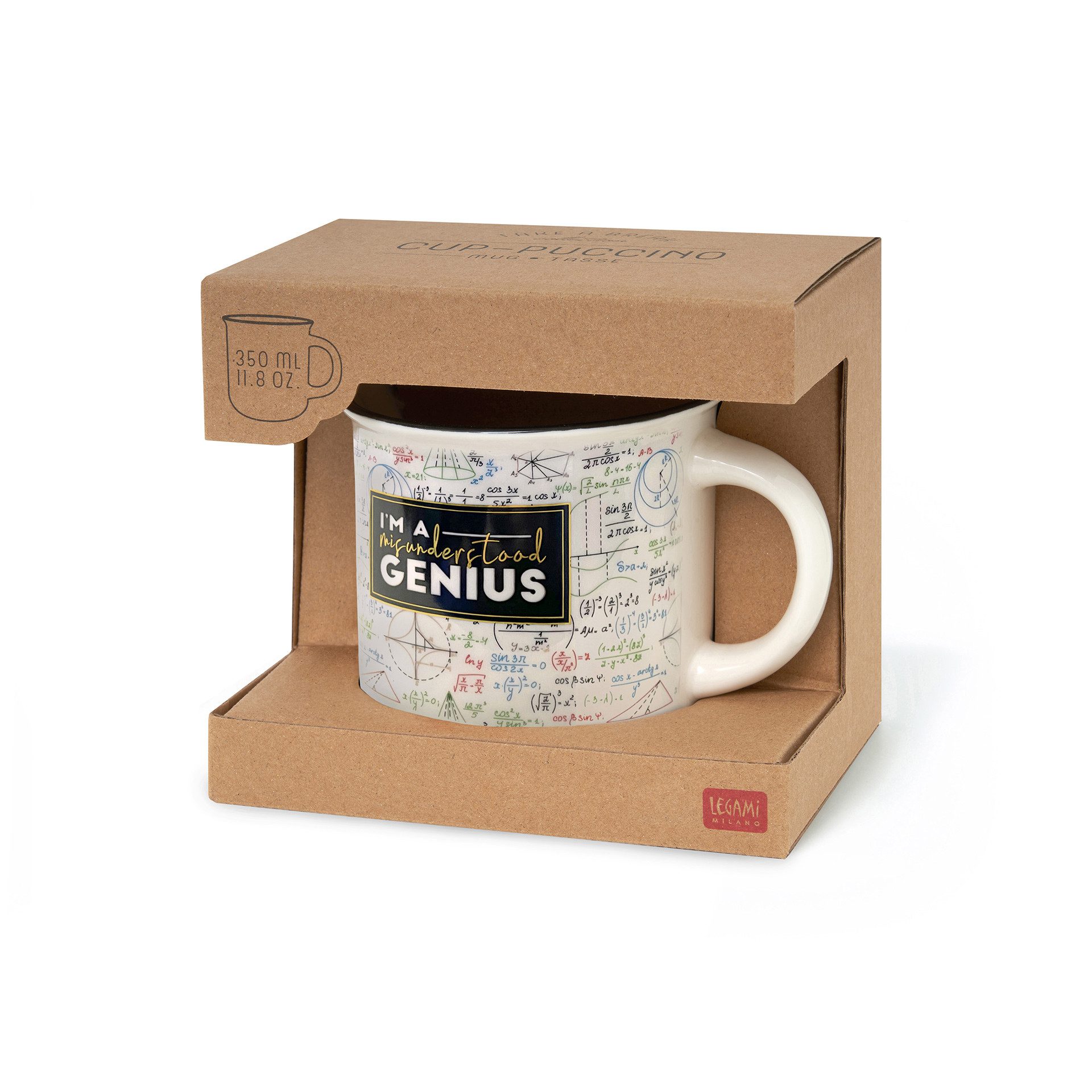 Legami Cappuccinotasse Legami Porzellantasse Trinkbecher Cu-Puccino Genius