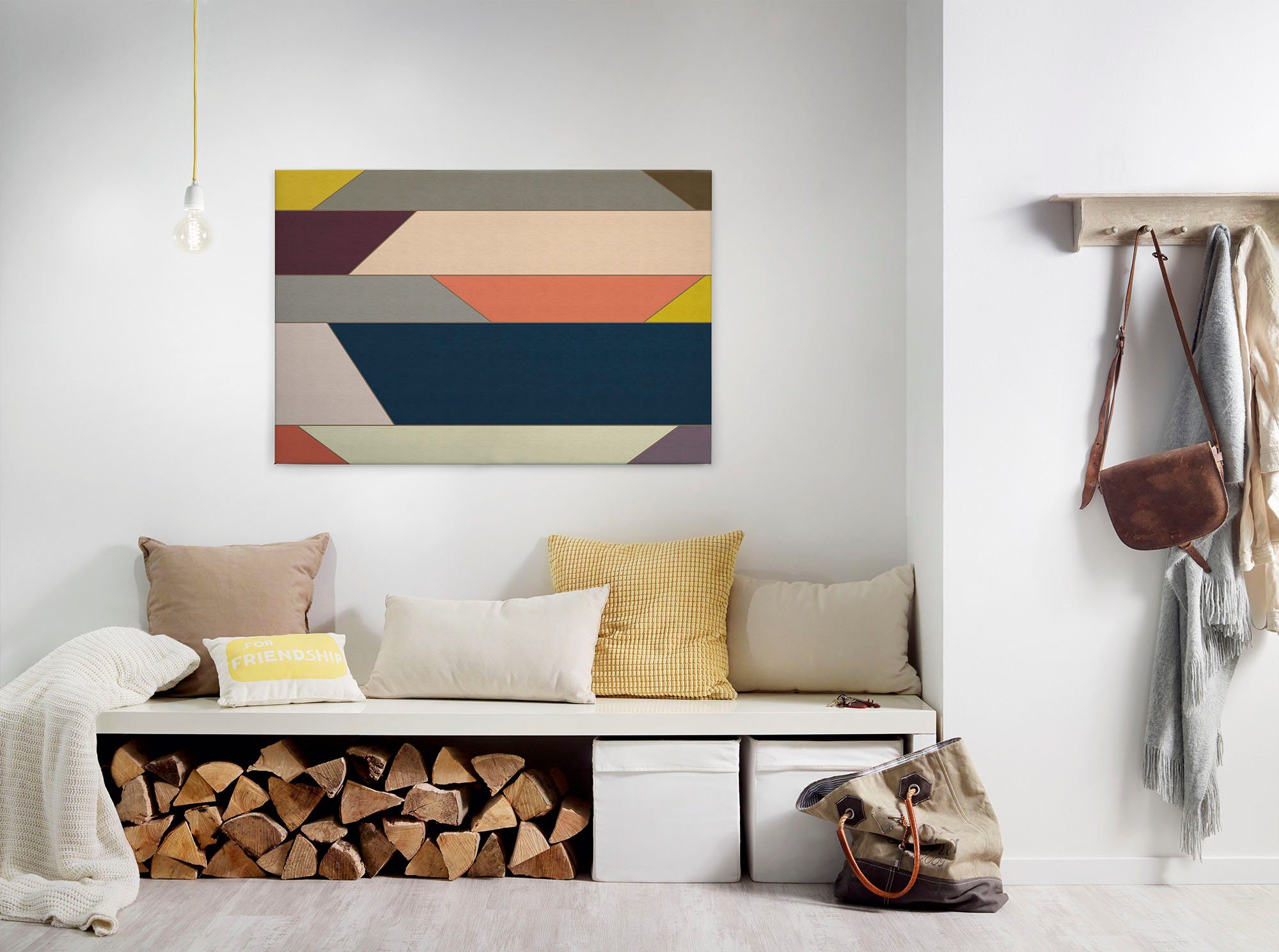 A.S. Création Leinwandbild geometry, Abstrakt, Kinder, Kunst (1 St), Keilrahmen Farben Bunt Grafisch Abstrakt Leinwand-Bild Wohnzimmer Wand