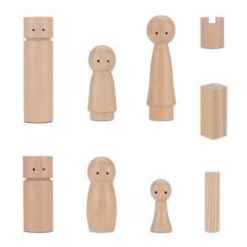 ideen.kollektiv Spielfigur zusätzliche Figuren für das Systembrett 34 Holzfiguren, aus Buchenholz