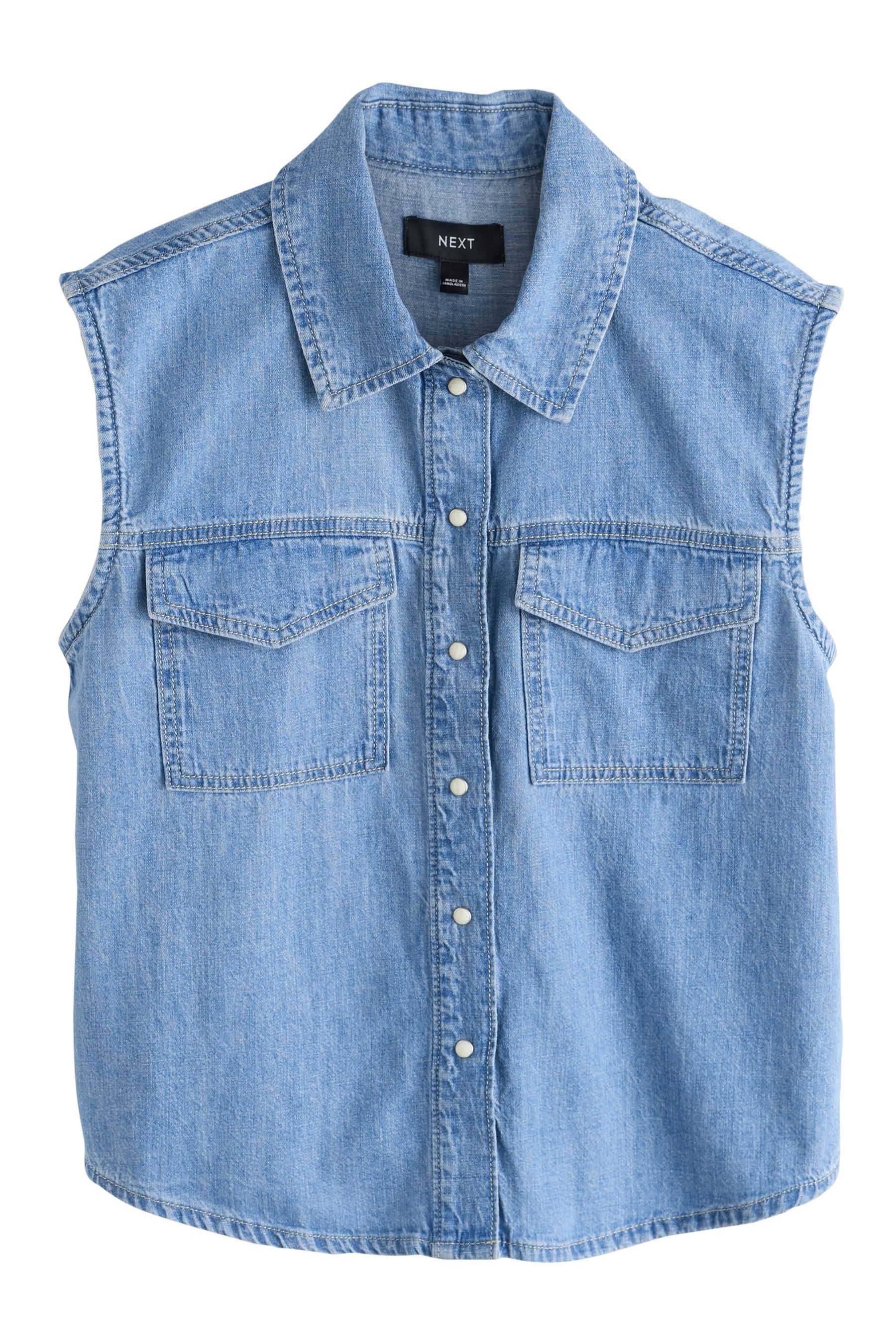 Next Jeanshemd Ärmelloses Western Denim-Hemd (1-tlg)