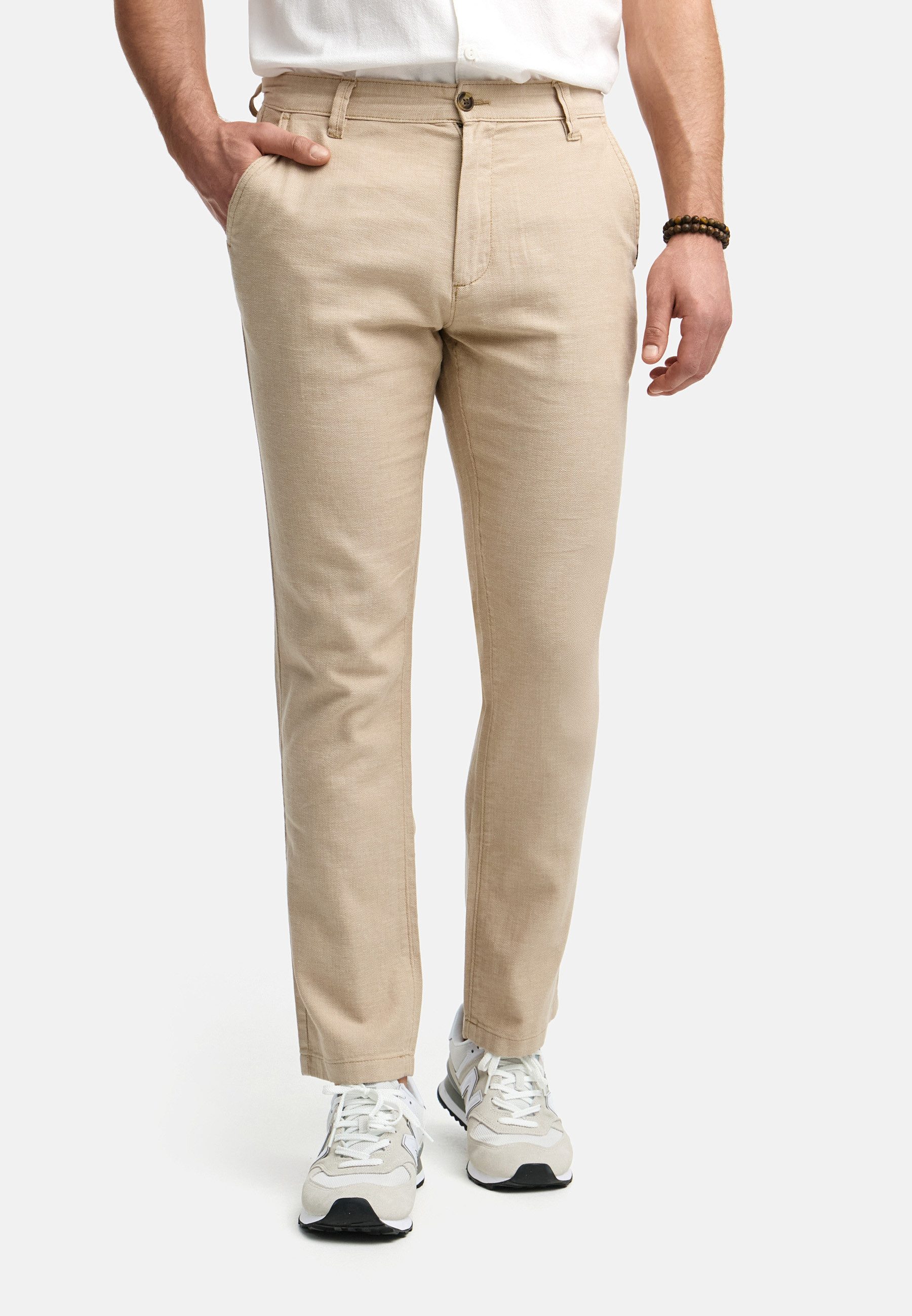 Indicode Leinenhose Herren INGuy Sommerhose Leinen Herrenhose moderne Stret günstig online kaufen