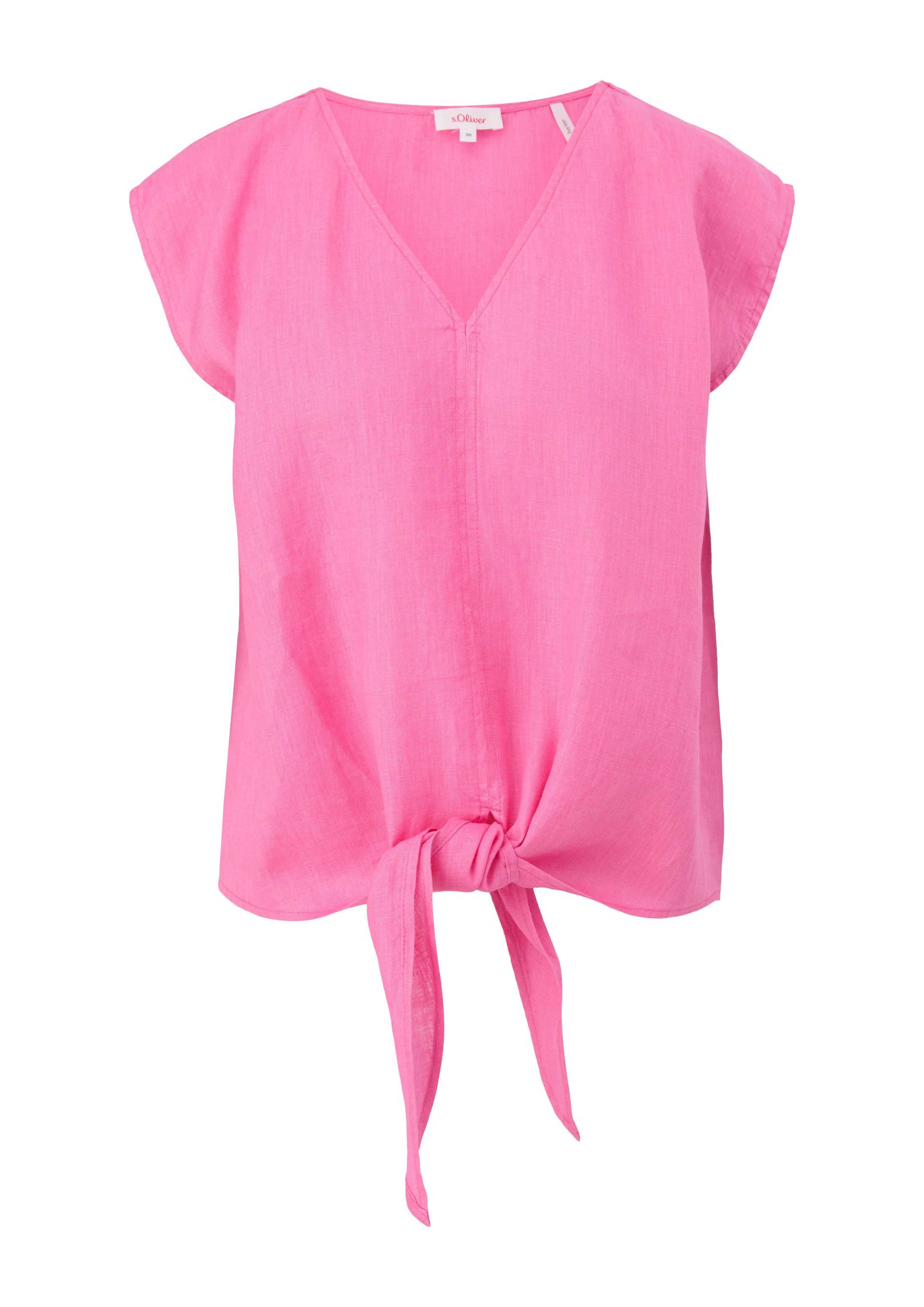 s.Oliver Blusentop Bluse Bluse mit Knoten-Detail