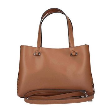 ITALYSHOP24 Schultertasche Made in Italy Damen Leder Handtasche, als CrossOver, Umhängetasche, Shopper tragbar