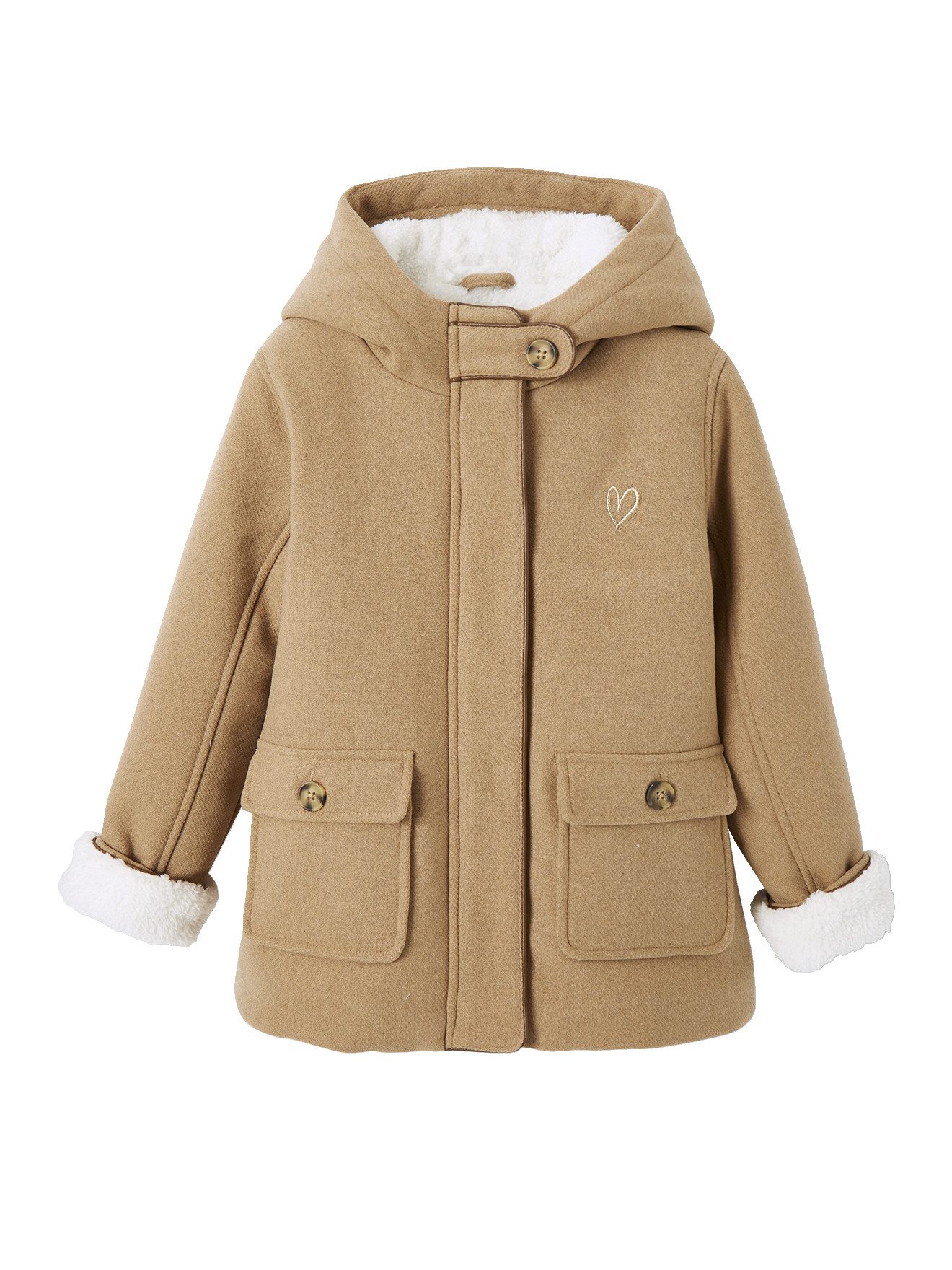 vertbaudet Dufflecoat Mädchen Wintermantel mit Recycling-Polyester