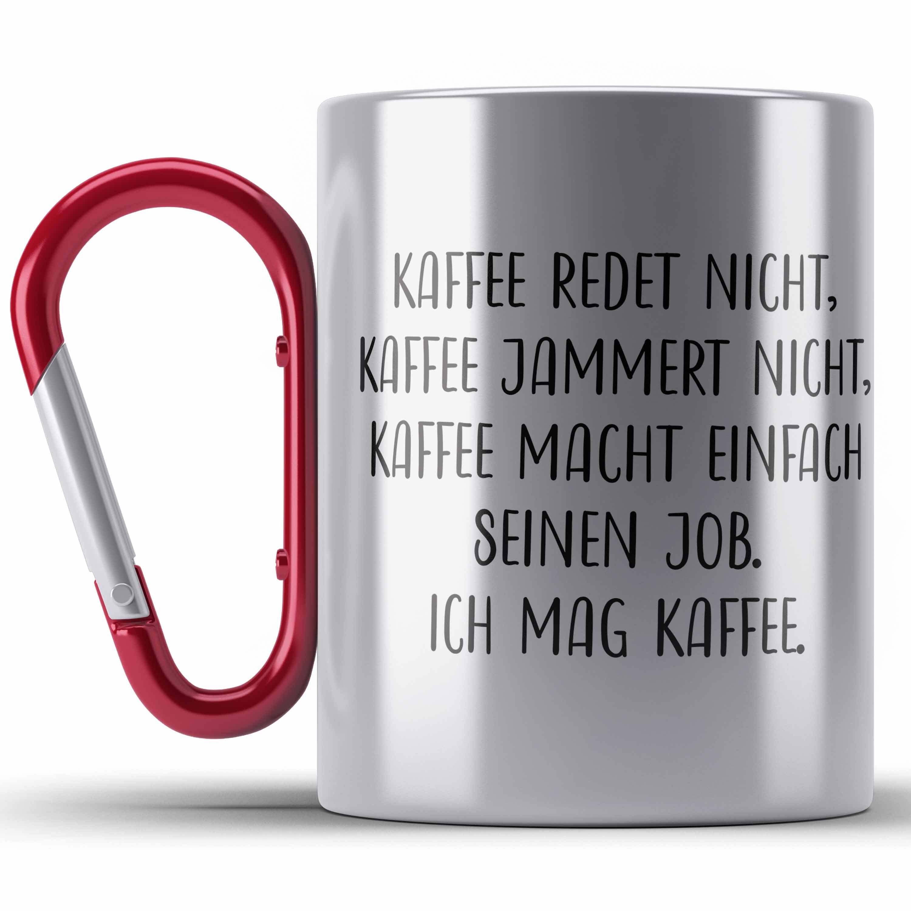 Trendation Thermotasse Kaffee Jammert Nicht Lustige Edelstahl Tasse mit Spruch Geschenk Kolle Rot