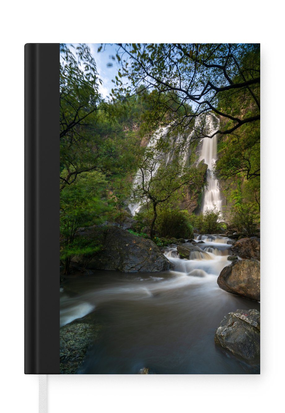 MuchoWow Notizbuch Ein toller Blick auf den großen Wasserfall im Klong Lan National Park, Journal, Merkzettel, Tagebuch, Notizheft, A5, 98 Seiten, Haushaltsbuch | Notizbücher