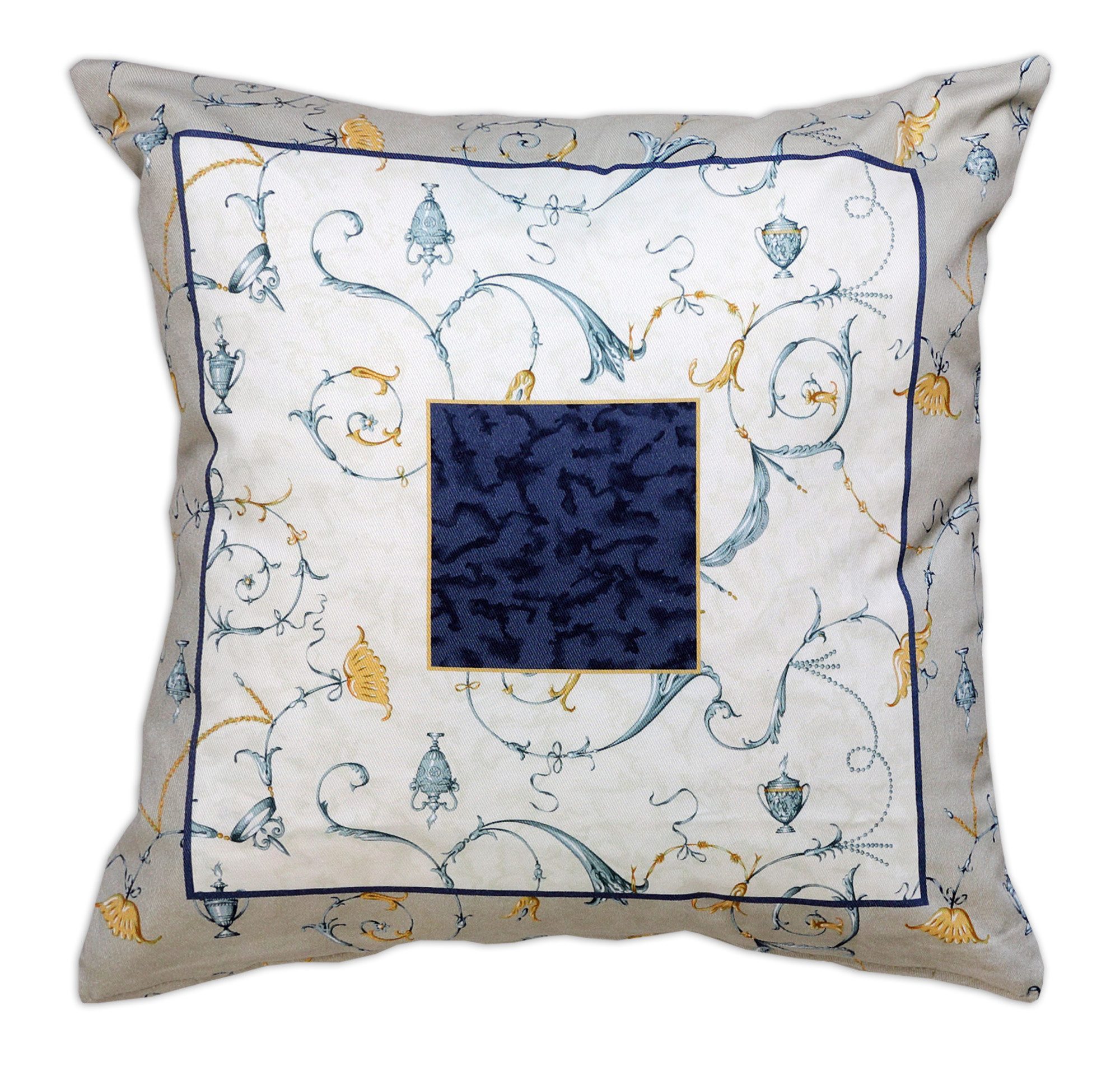 Bassetti Kimono Bassetti Kissenhülle Twill OPLONTIS, B3 Blau 40 x 40