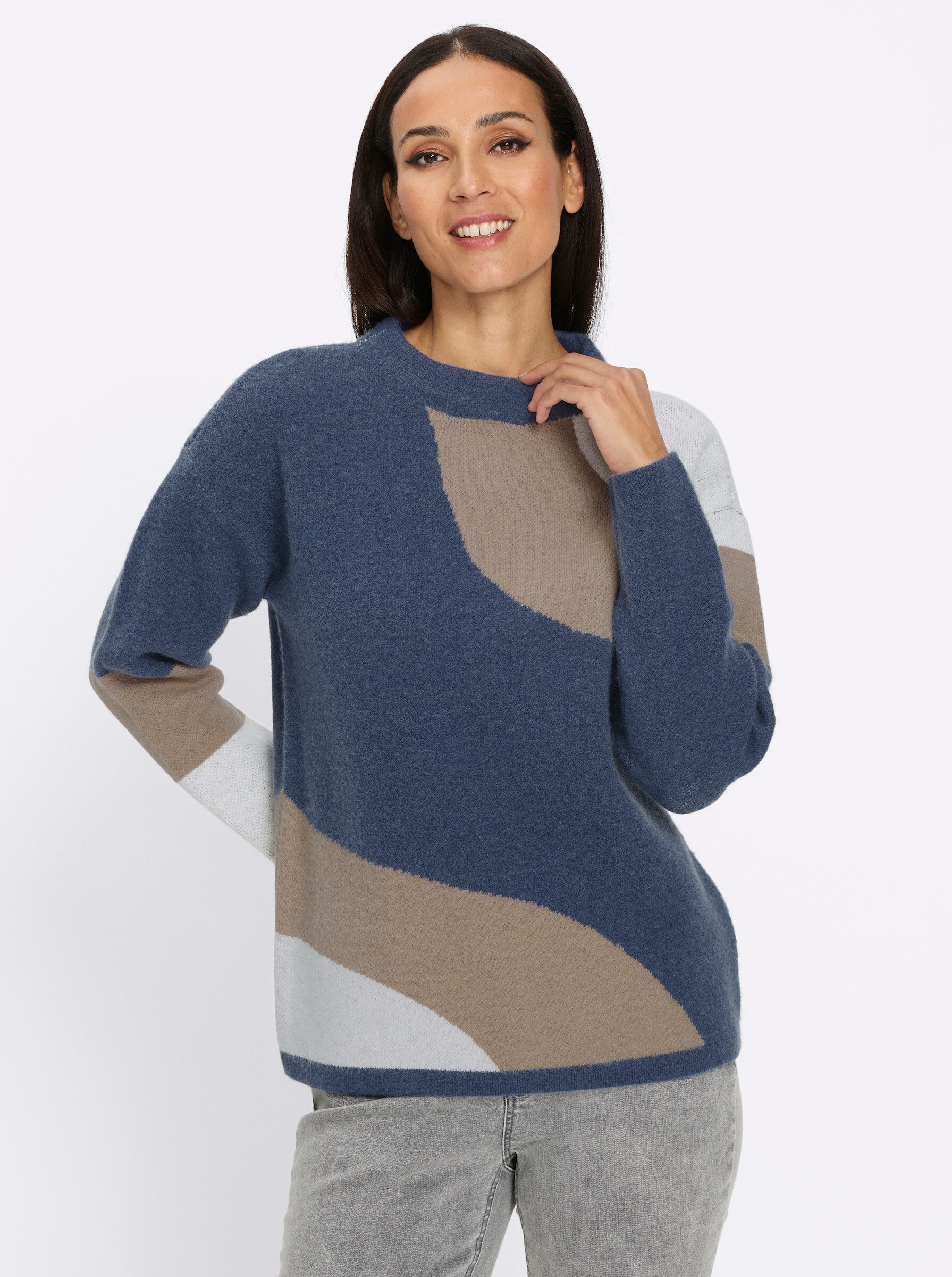 Strickpullover Pullover Langarm Jacquard