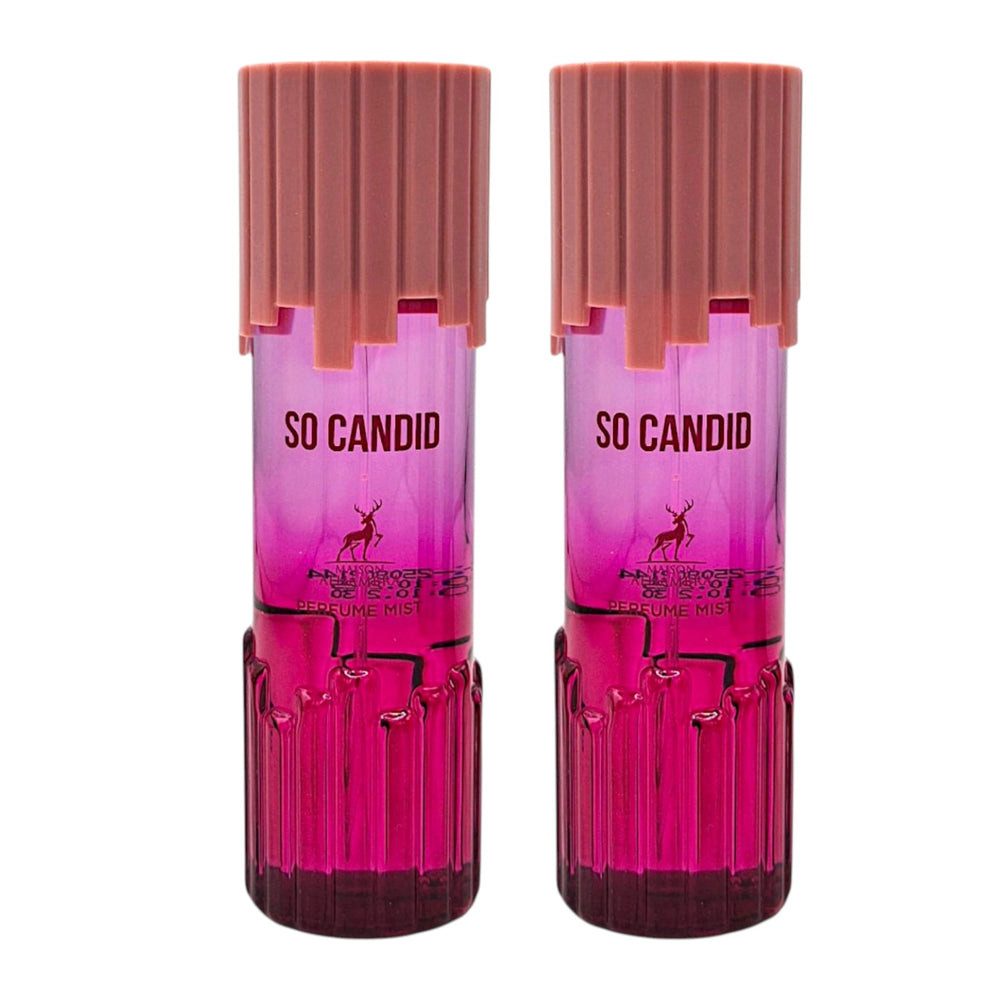 Maison Alhambra Duft-Set So Candid Perfume Mist - Bodyspray 250ml + Parfümzerstäuber (leer) Set, 2-tlg.