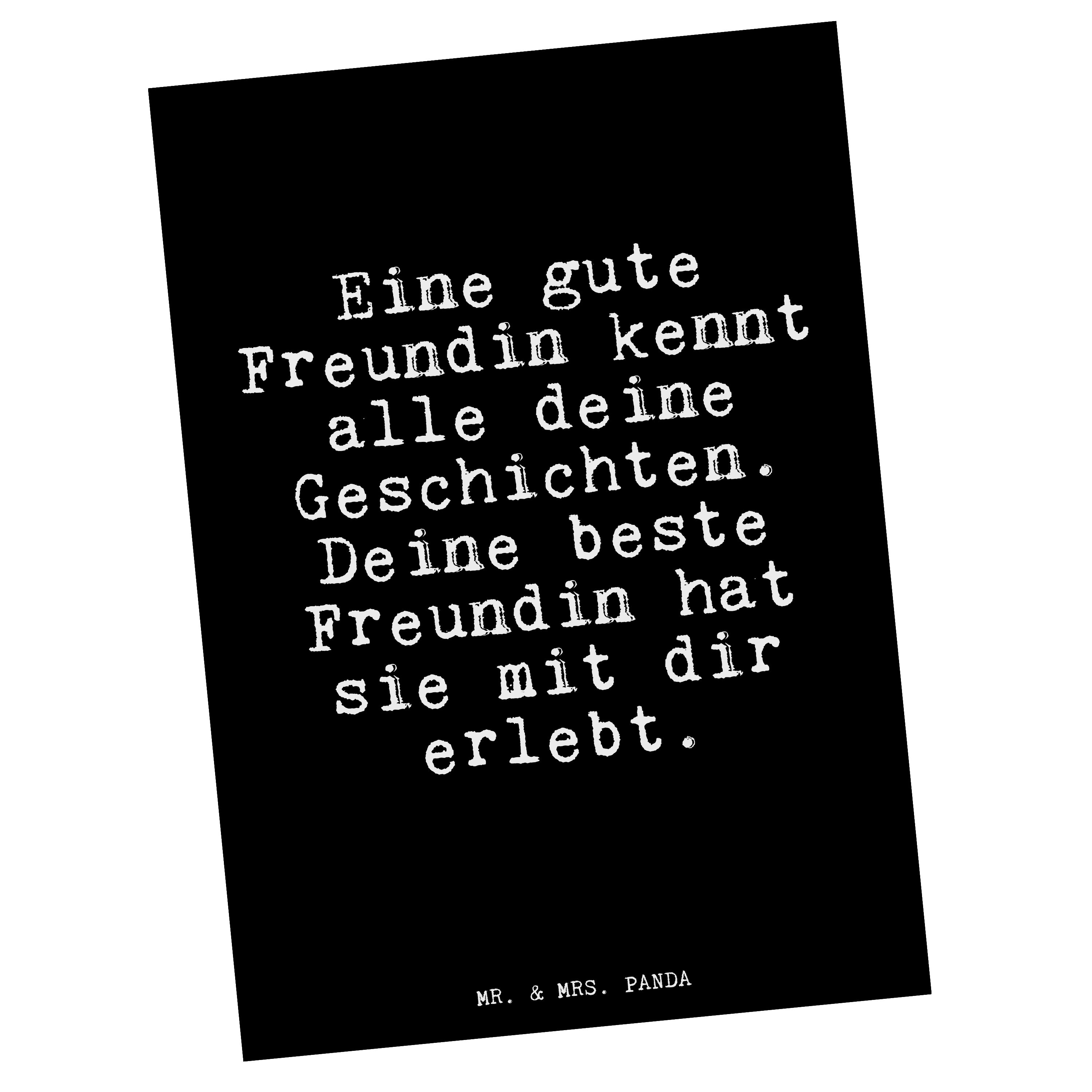 & Mrs. Mr. Ehefrau, Schwarz kennt... Geschenk, Eine Freundin gute - Frau, Gliz Panda - Postkarte