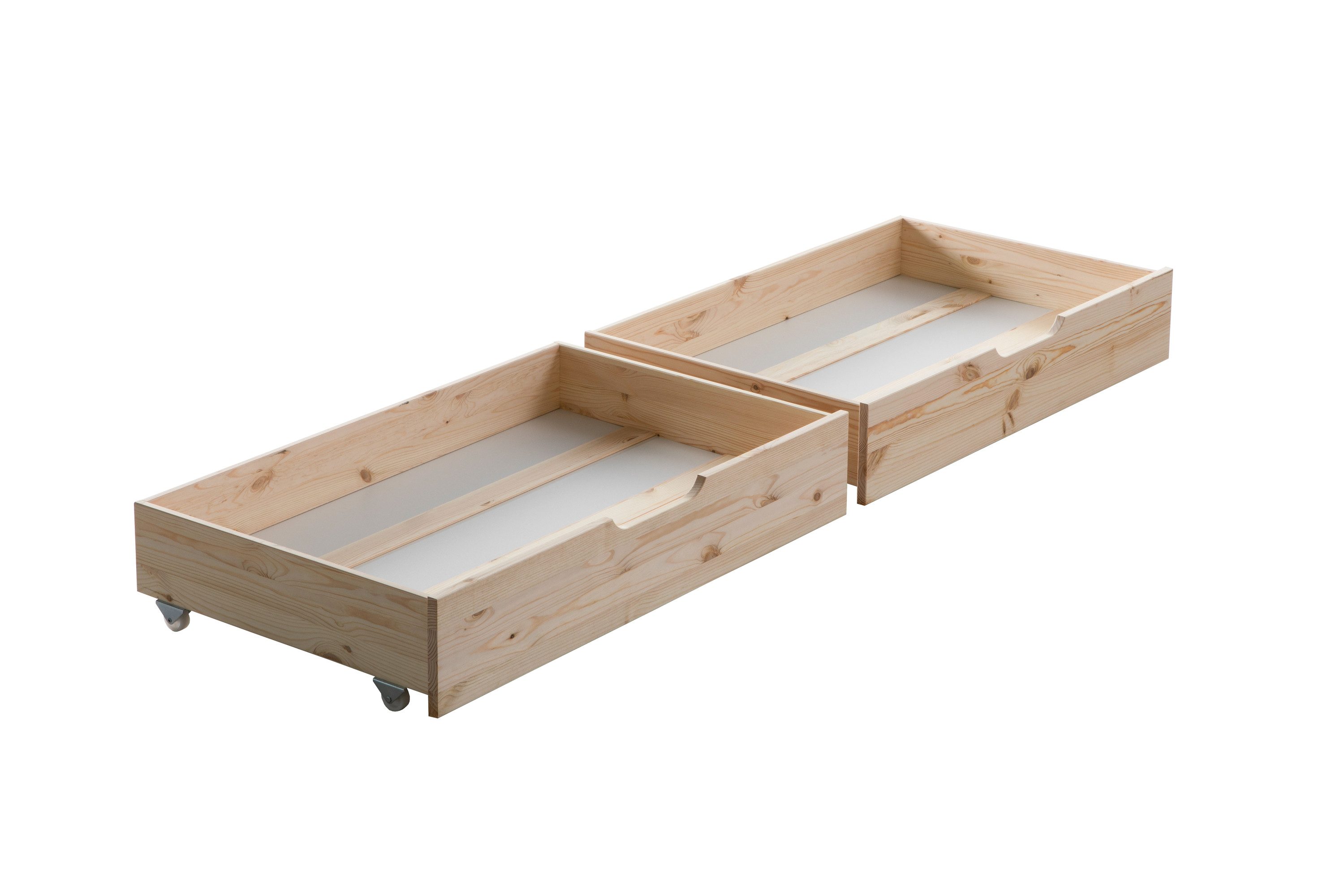 Ticaa Bettschubkasten Schubkasten Set / Zusatzbett, Zusatzbett inkl. Rollrost, Praktisches Zubehör mit Funktion