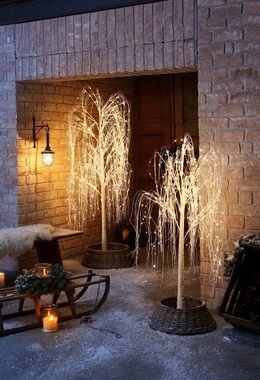 andas Dekobaum Trauerweide mit LED Beleuchtung, Weihnachtsdeko aussen, für den Innen- und Außenbereich