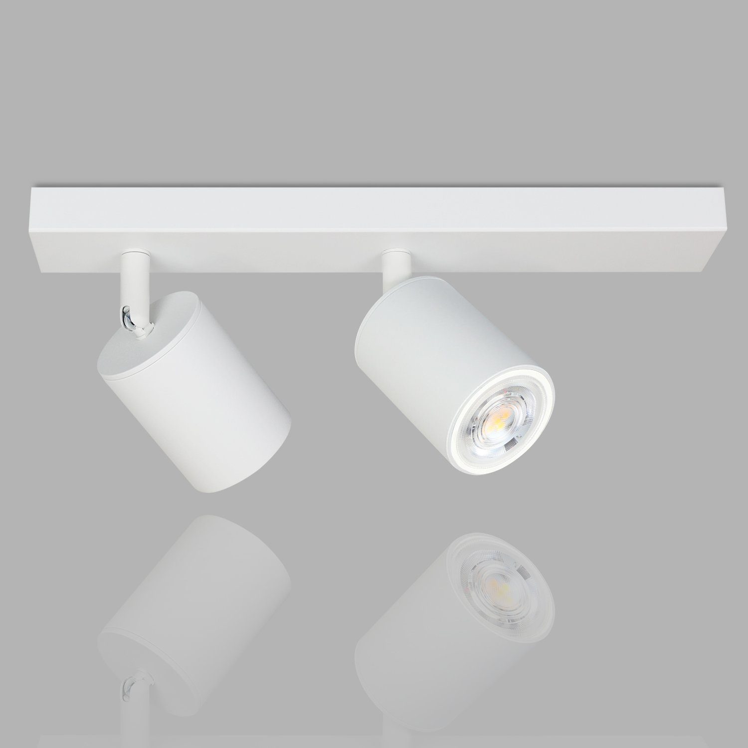 Nettlife Deckenstrahler GU10 330° schwenkbare für Wohnzimmer, LED wechselbar Weiß | Deckenstrahler