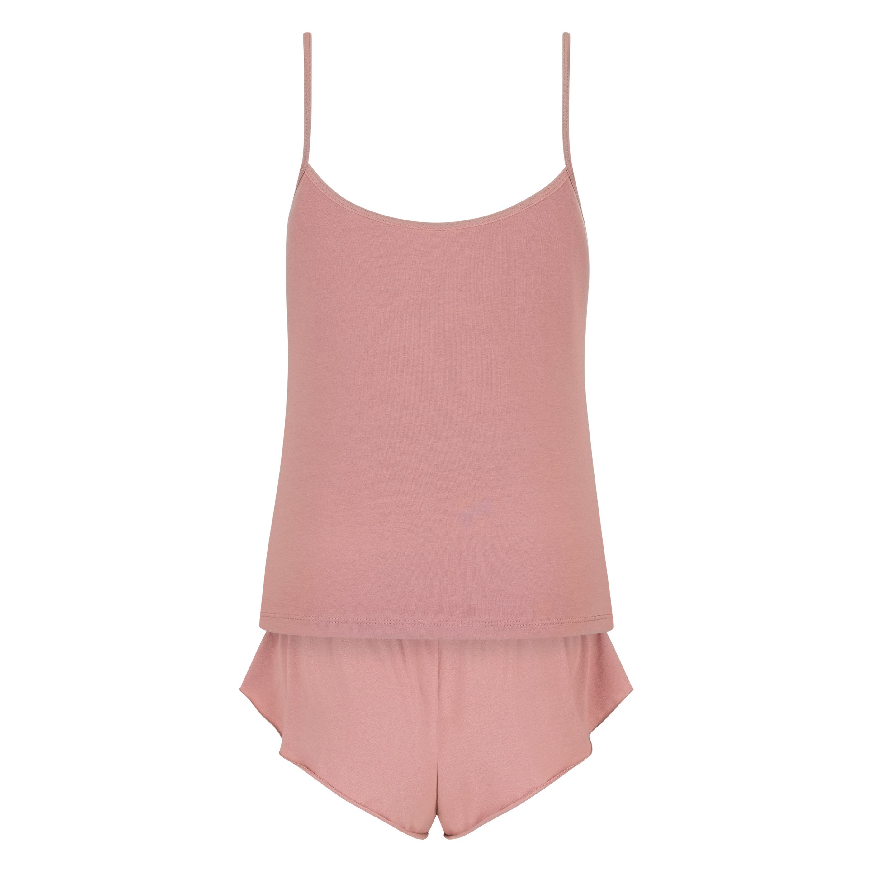 Evoni Pyjama Damen Nachtwäsche kurz Baumwolle Spaghettiträger 2-teilig günstig online kaufen