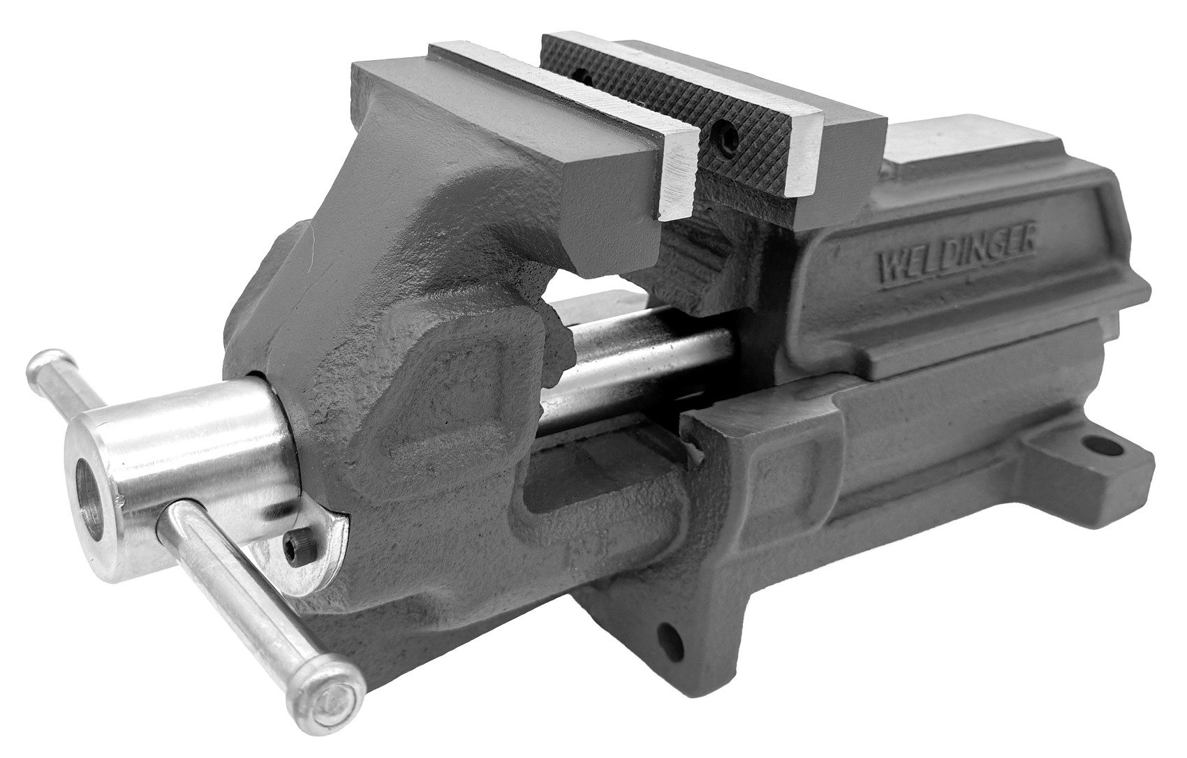 WELDINGER Schraubstock Schraubstock pro 100 mm leichtgängig feste Basis Rohrspannbacken, 1-St., extrem belastbar, Backen abnehmbar, Rohrspannbacken