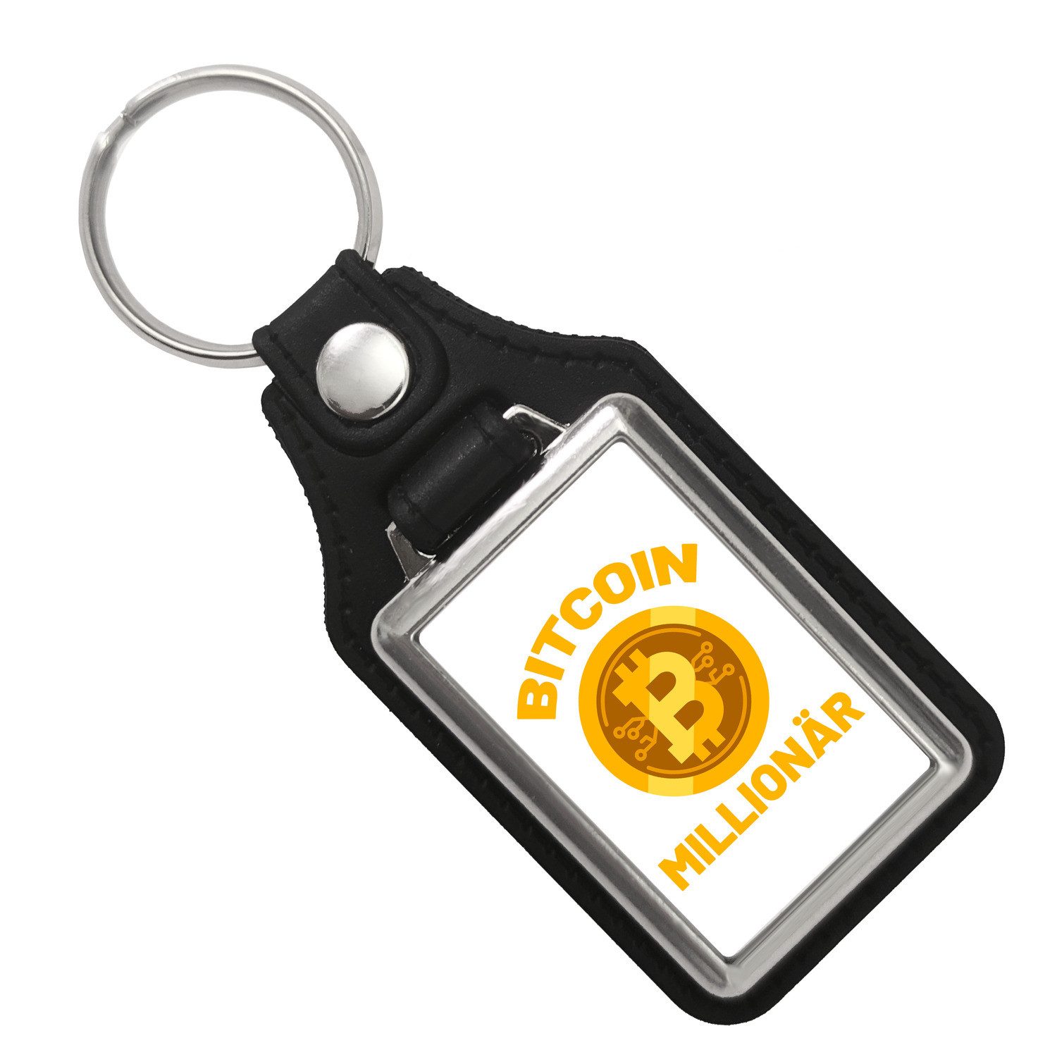 Schlüsselanhänger Bitcoin Millionär Kryptowährung Schlüsselanhänger mit Kunstleder in