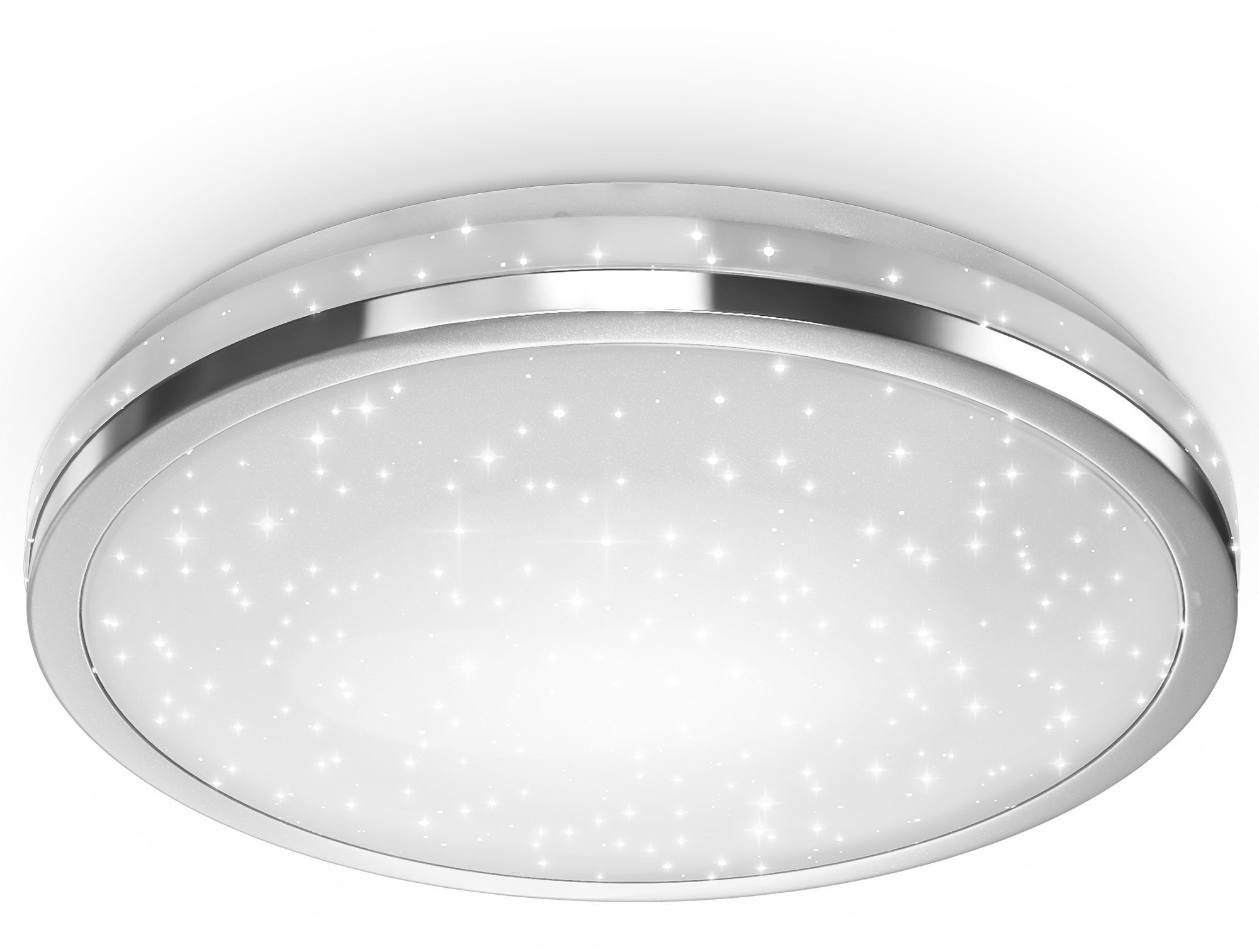 B.K.Licht LED Deckenleuchte, LED fest integriert, Neutralweiß, Deckenlampe  mit Sternendekor, 4W LED Platine 2200lm, neutralweiß | Sternenhimmel