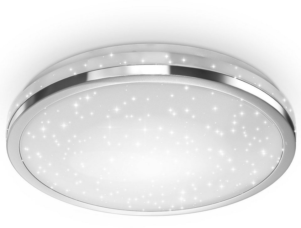 B.K.Licht LED Deckenleuchte, LED fest integriert, Neutralweiß, Deckenlampe  mit Sternendekor, 4W LED Platine 2200lm, neutralweiß