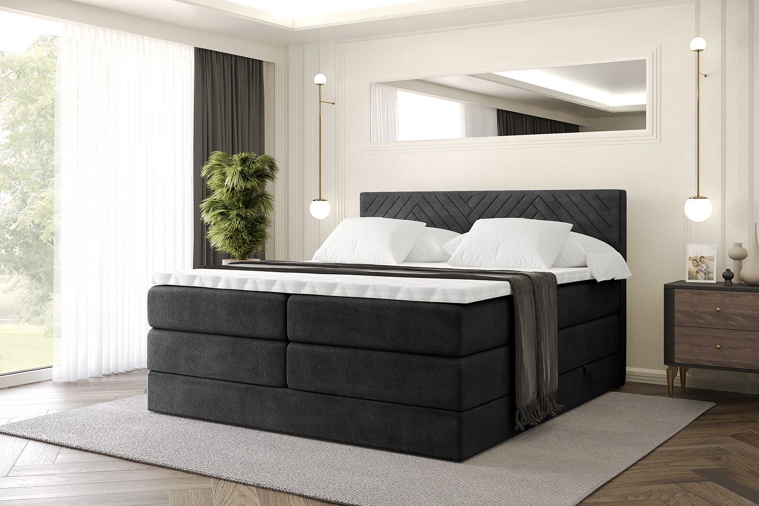 ALTDECOR Boxspringbett VEXA KING (Multipocket-Matratze H4, günstig online kaufen