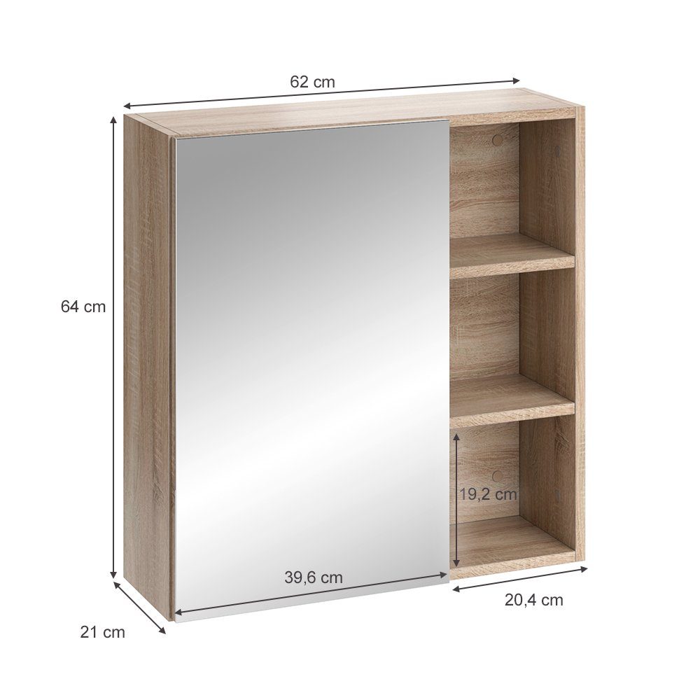 Sonoma Vicco Sonoma | Badschrank SENYO Badspiegel Sonoma Spiegelschrank