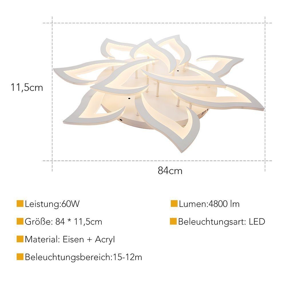 LETGOSPT Deckenleuchte 60W LED Deckenleuchte Dimmbar günstig online kaufen