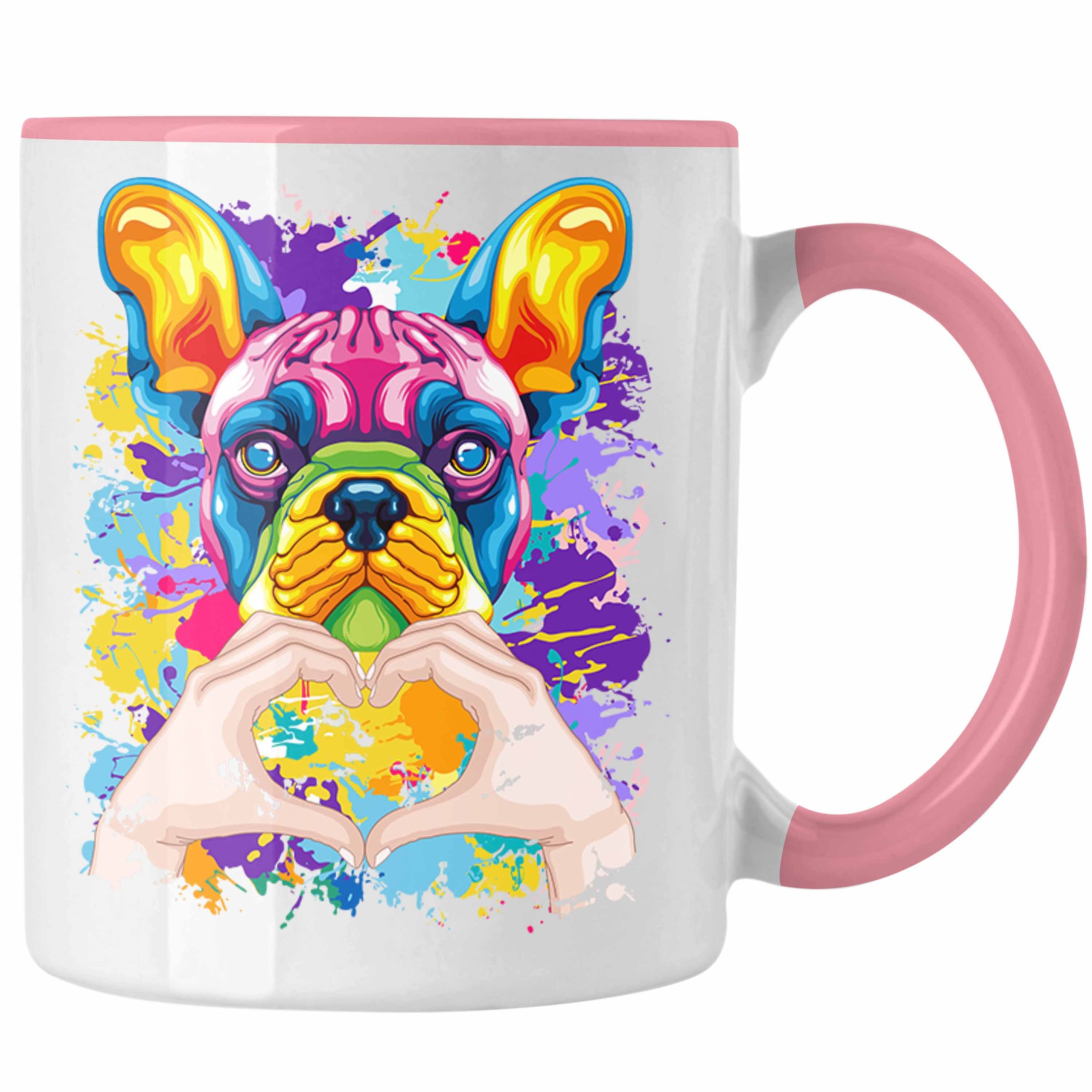 Trendation Tasse Französische Bulldogge Besitzer Geschenk Spr Lustiger Farbe Rosa Love Tasse