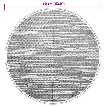Teppich Outdoor-Teppich Grau Ø160 cm Kunststoff Polypropylen, vidaXL, Höhe: 0 mm