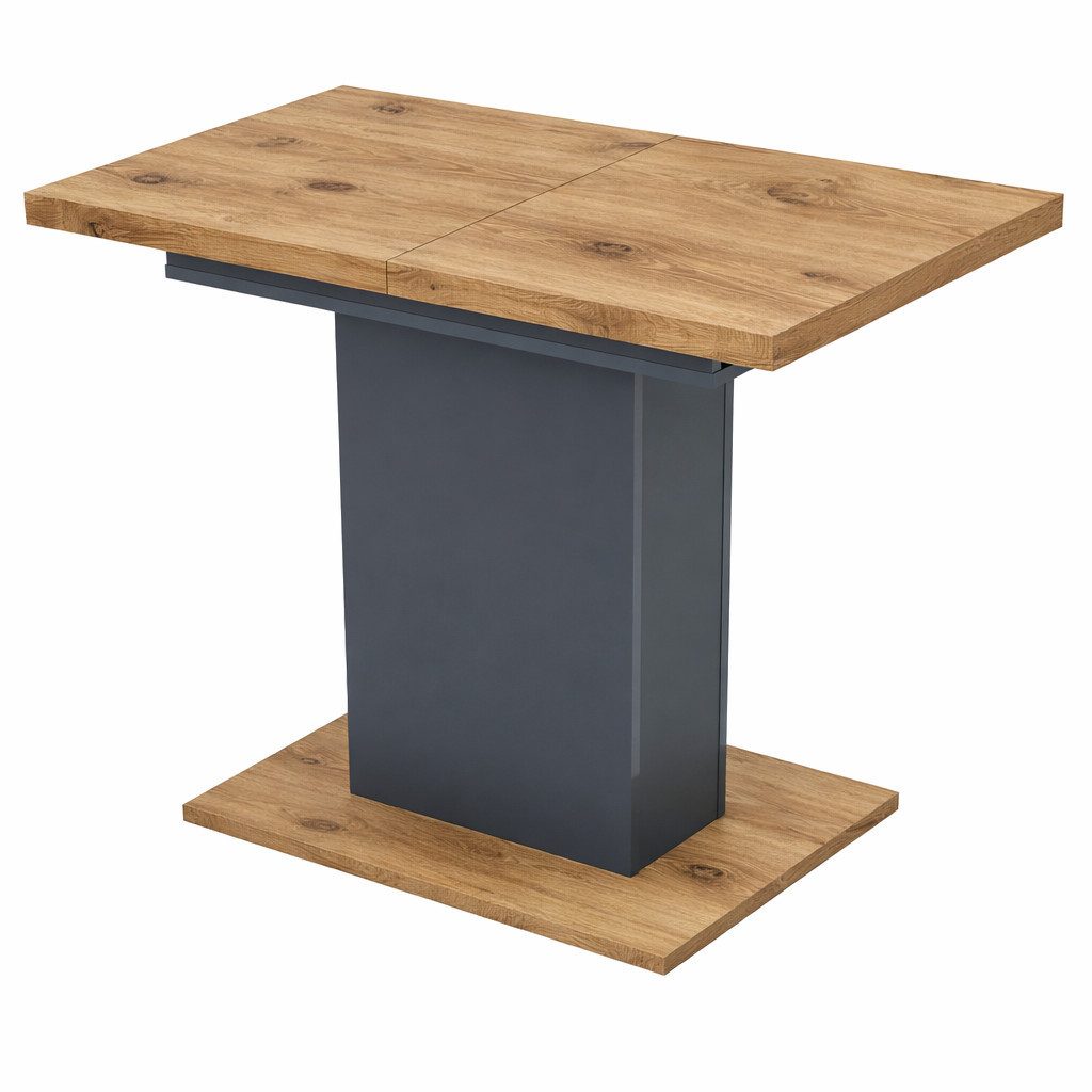OTTO home Esstisch Boston, Säulentisch, Speisetisch, Küchentisch, ausziehbar bis 150 cm, Platz für bis zu 6 Personen, verlängerbar durch Einlegeplatte