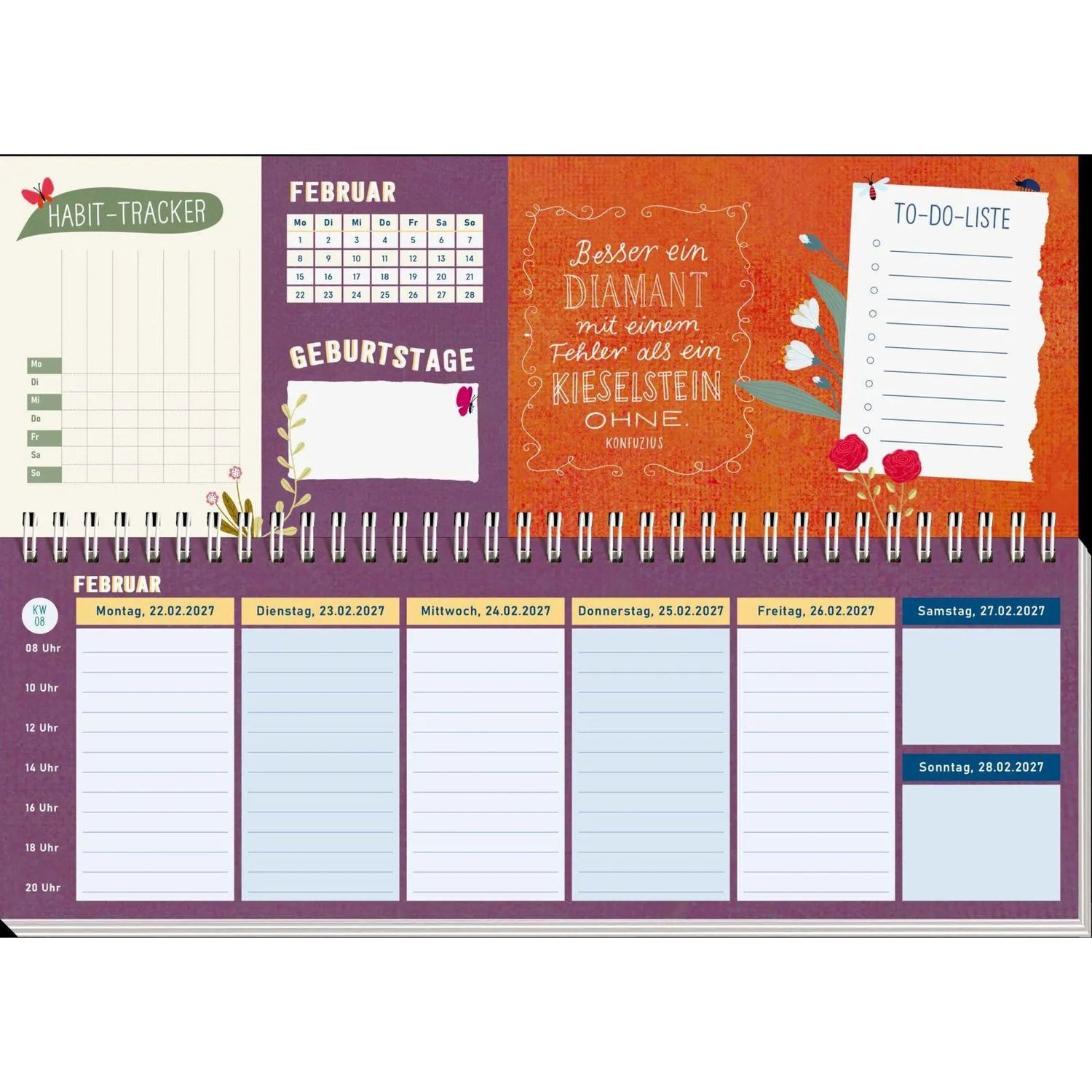 groh Verlag Terminkalender Tischkalender 2027 quer: Lebe wild und voller Wunder