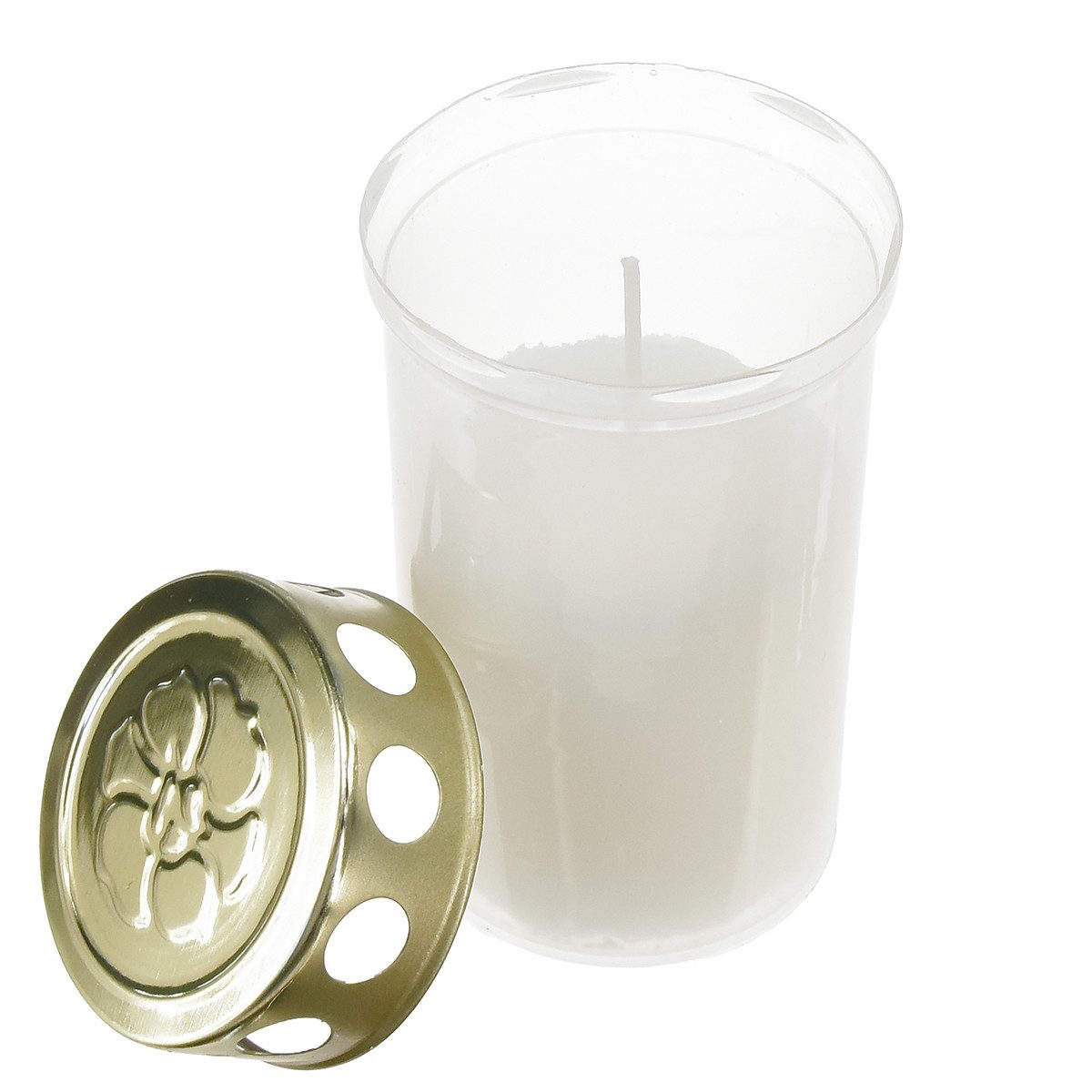 Viana Grabkerze Grabkerzen Set Weiß Gold 24h Brenndauer Wetterfest Ø5,5cm H11,5cm