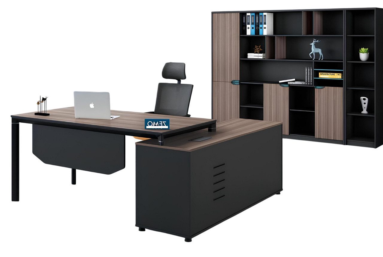 Xlmoebel Büromöbel-Set Büroausstattung 2-teiliges Set Executive Desk + Filing Cabinet Office, (2tlg.Set Schrank plus Tisch), Hergestellt in Europa