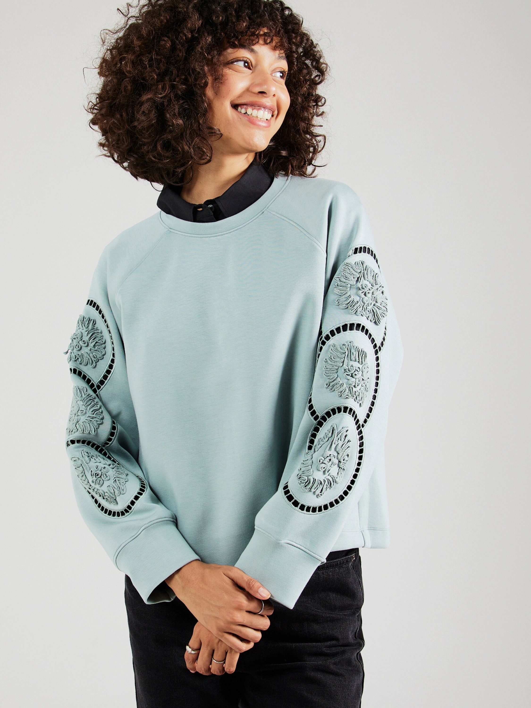 Object Sweatshirt OBJDorina (1-tlg) Stickerei
