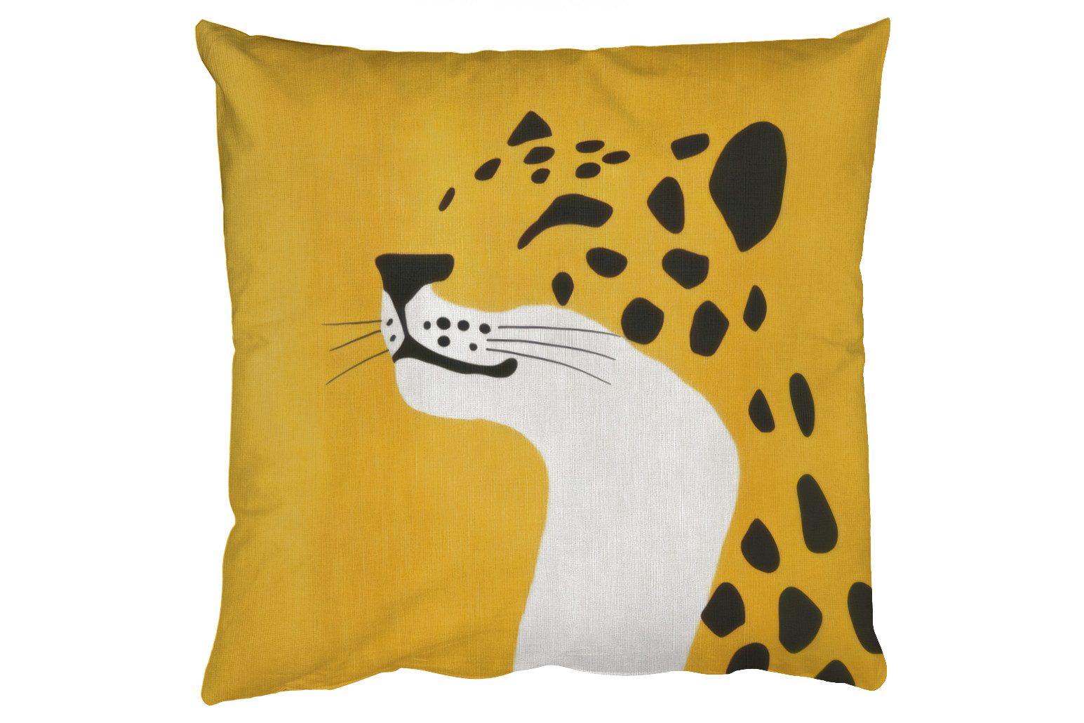 MuchoWow Dekokissen Gepard - Illustration - Gelb, Zierkissen mit Füllung für Wohnzimmer, Sofakissen, 40x40 cm