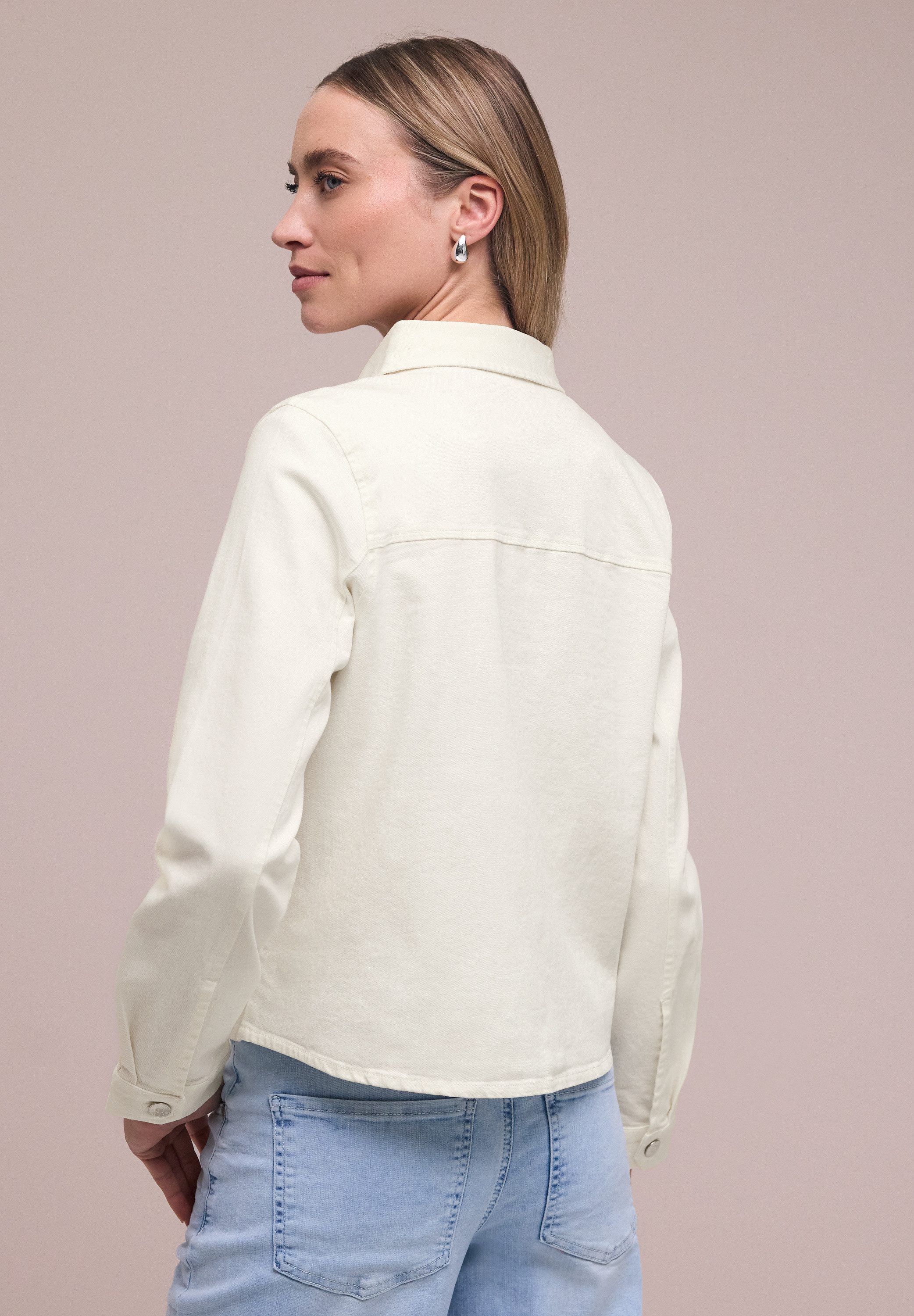 STREET ONE Jeansjacke mit Knopfleiste und Stickerei