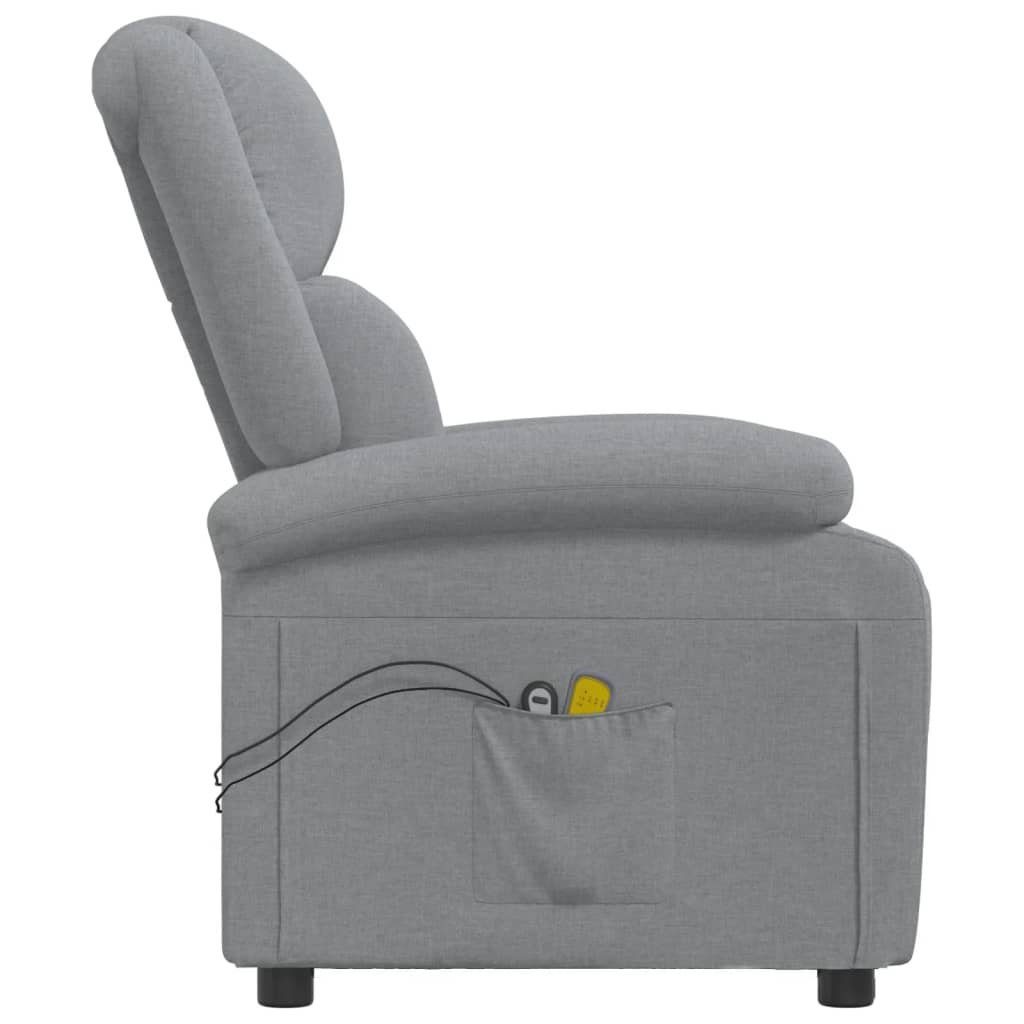 vidaXL Massagesessel Massagesessel Elektrisch Hellgrau Stoff (1-St)